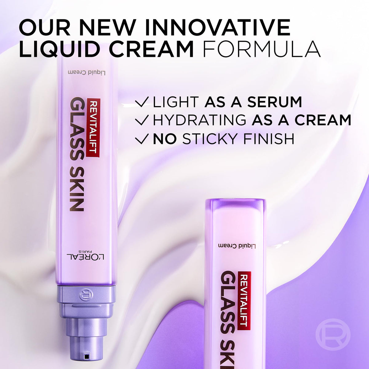 L'Oreal Paris Glass Skin Moisturiser, Revitalift Filler Liquid Cream 50ml