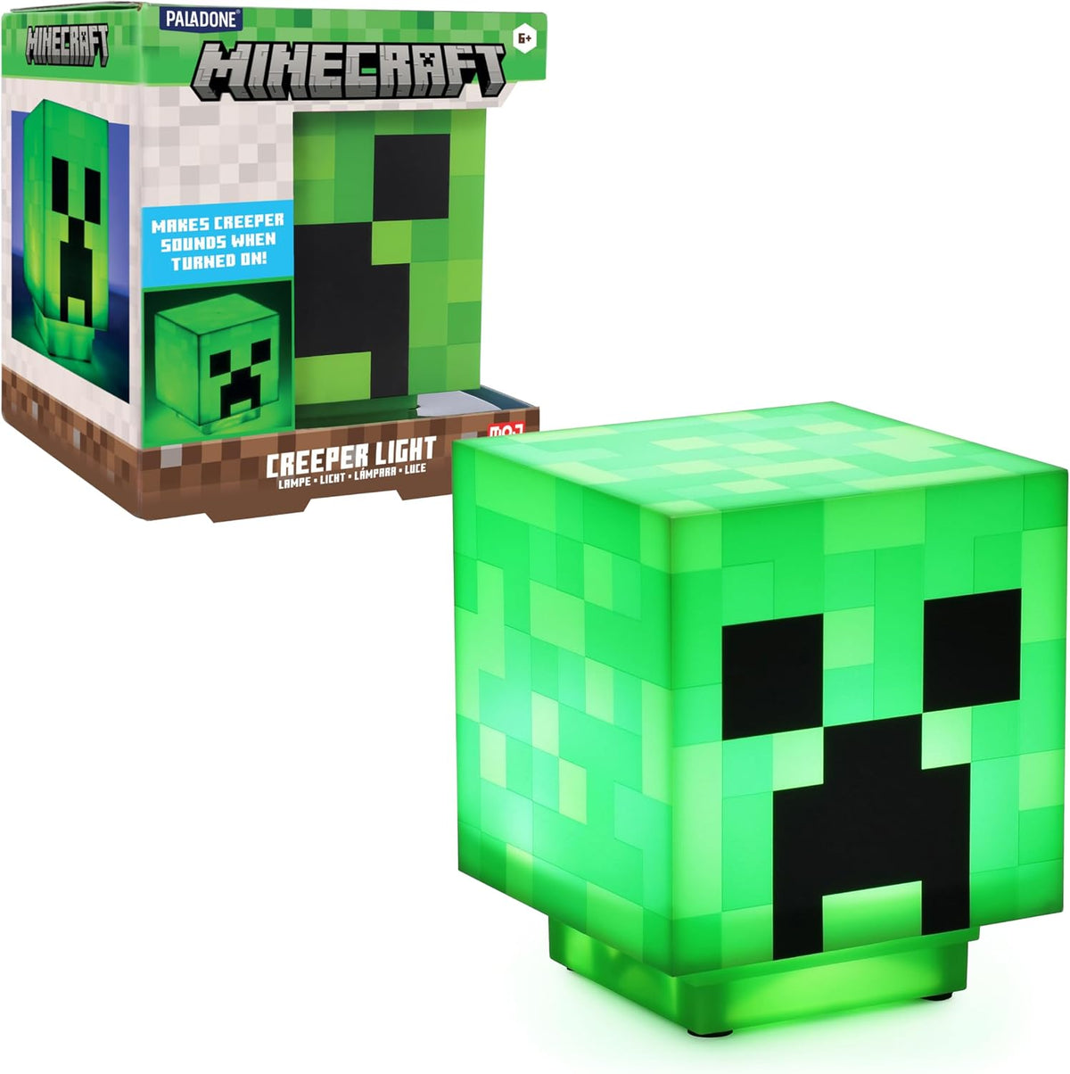 Paladone Minecraft Creeper Light with Official Creeper Sounds, Battery Powered