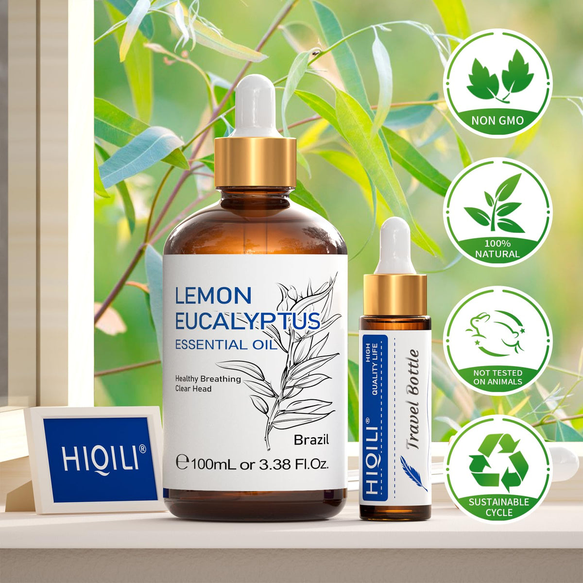 HIQILI Tea Tree Oil for Nail Fungus, Skin, Hair, Acne