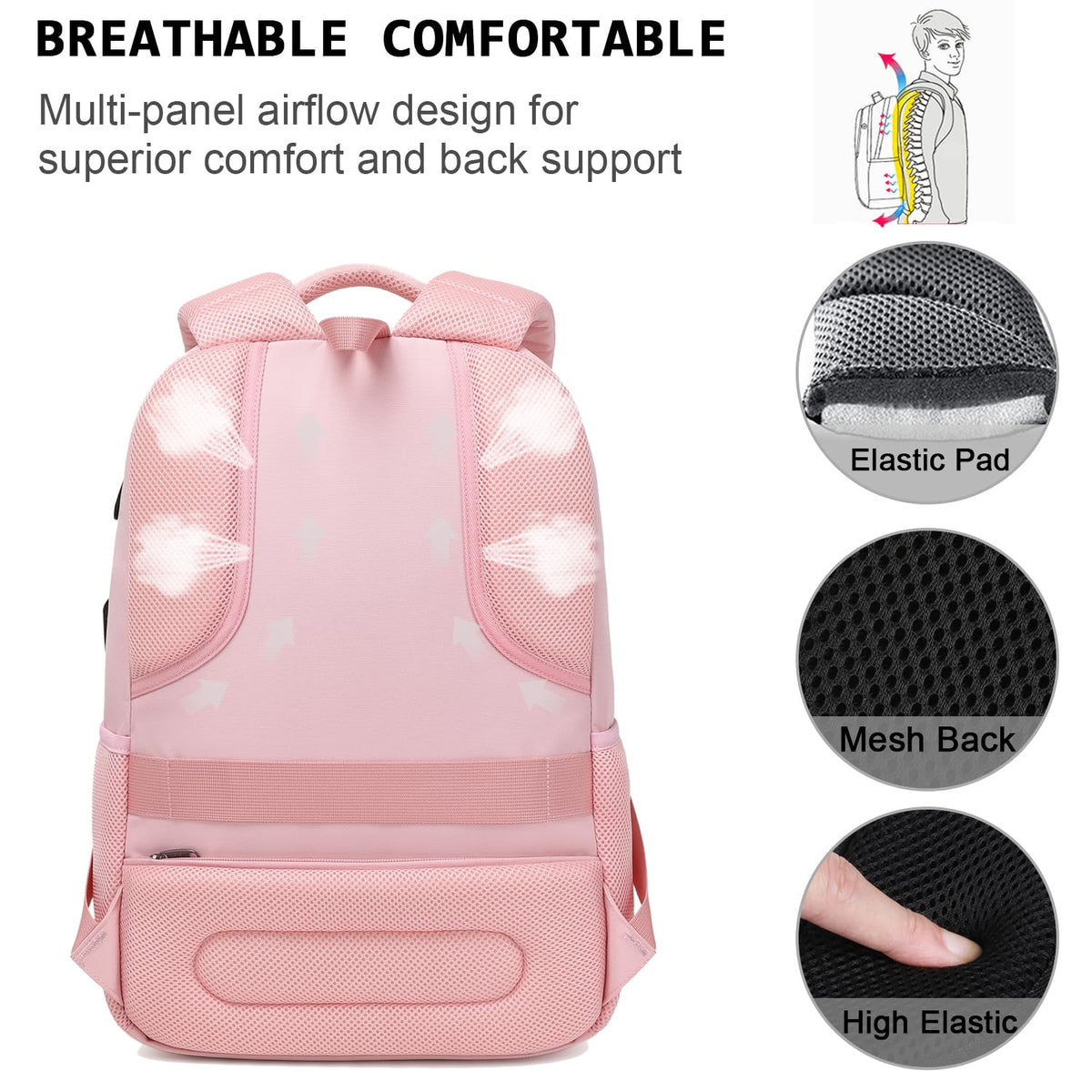 KASIBON Laptop Backpack for Men, Anti-Theft Travel Backpack Business