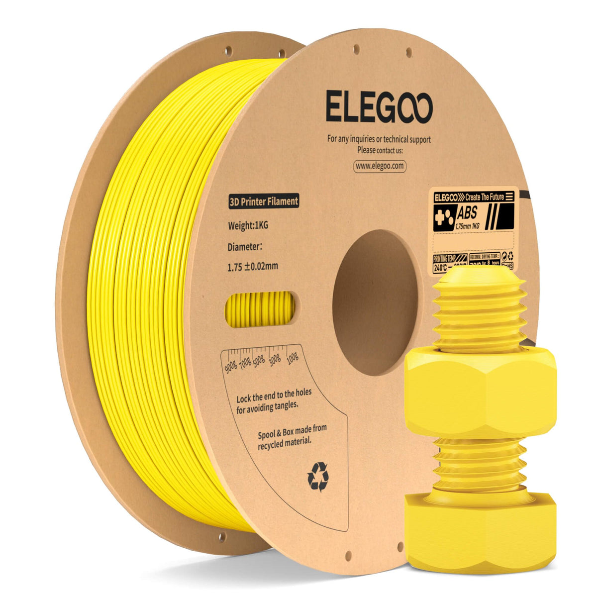 ELEGOO TPU Filament 1.75mm Grey 1KG, 95A Flexible Soft 3D Printing Filament 1KG Spool(2.2lbs) Fits for Most FDM 3D Printers