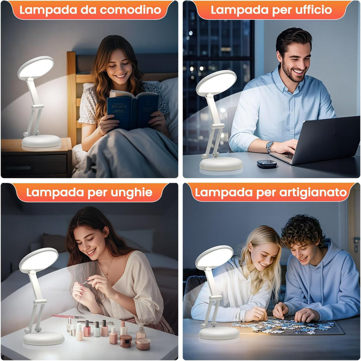 One Fire Rechargeable lamp, Portable Light, Reading Light,Long Battery Life