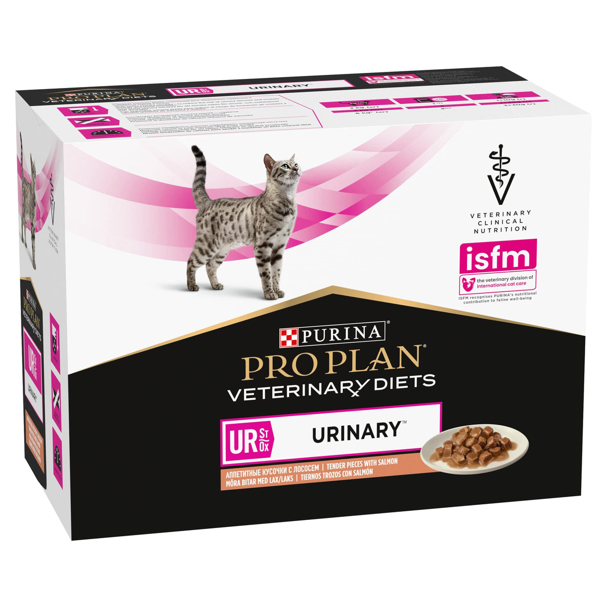 PRO PLAN VETERINARY DIETS UR Urinary Chicken Wet Cat Food 10x85g (Pack of 4)