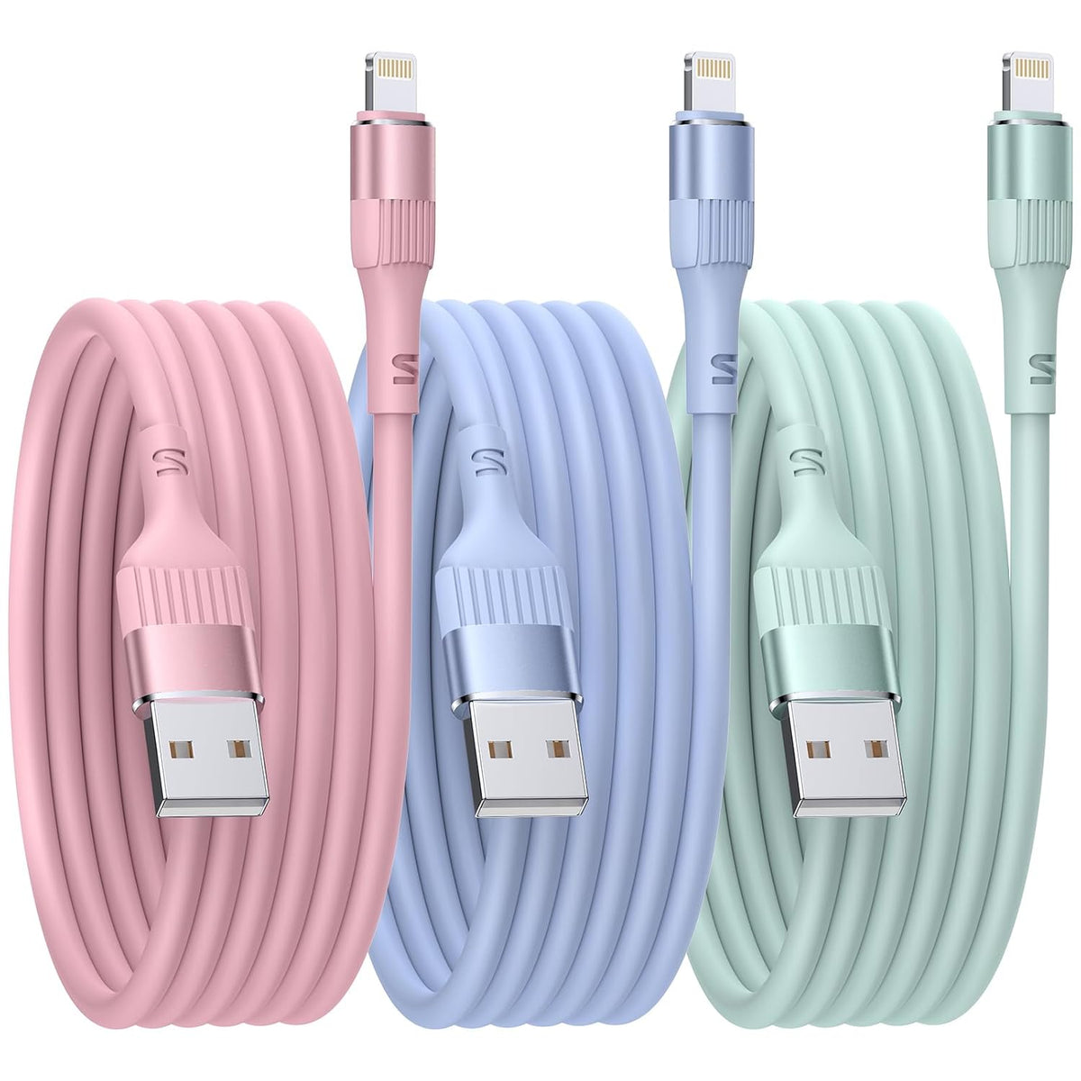 Nebite iPhone Charger，3PACK 6FT/1.8M MFi Certified Lightning Cable Fast Charge TPE Long iPhone Charging Cable Compatible with iPhone 14 13 12 11 Pro Max Pro XS X XR 8 7 6