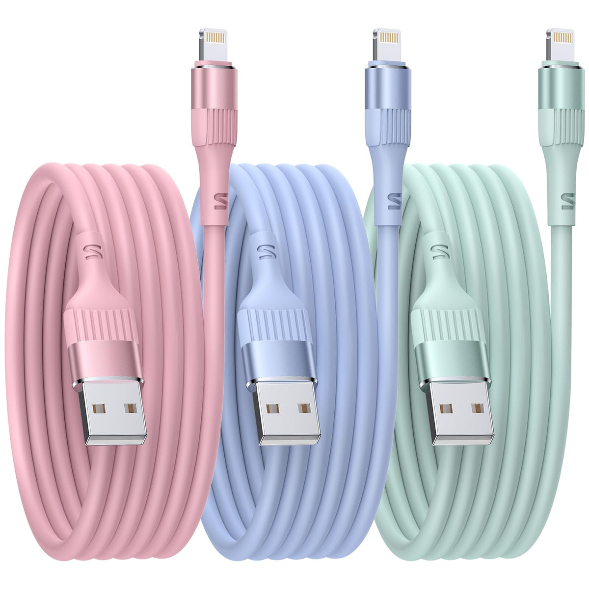 Nebite iPhone Charger，3PACK 6FT/1.8M MFi Certified Lightning Cable Fast Charge TPE Long iPhone Charging Cable Compatible with iPhone 14 13 12 11 Pro Max Pro XS X XR 8 7 6