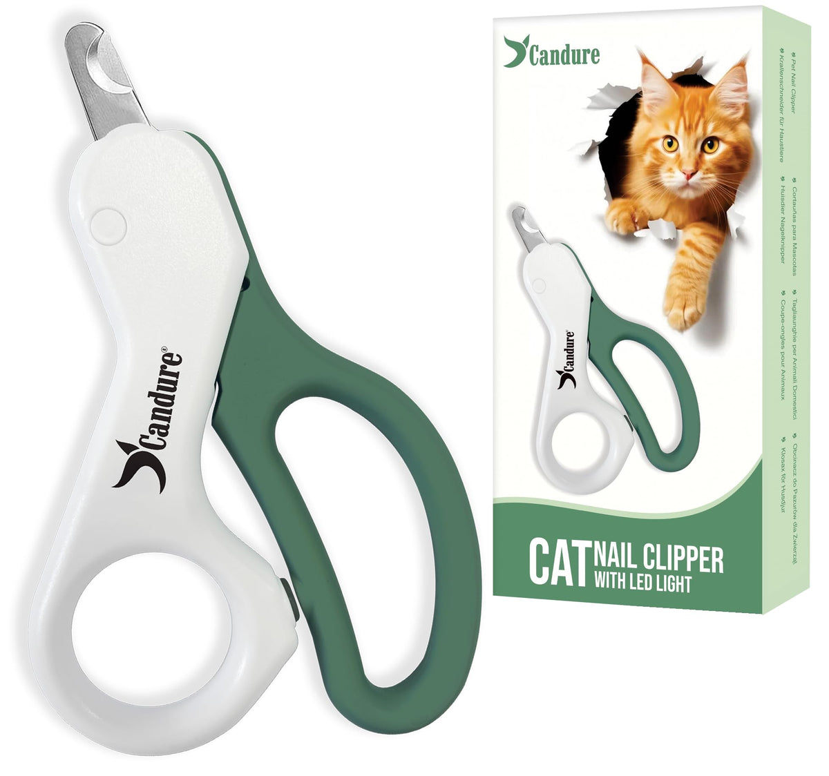 Candure Dog Nail Clippers for Large, Medium and Small Breed Professional Pet Nail Clipper Suitable for Cats, Rabbits and Guinea Pigs with Safety Lock (All Size Pets, Dark Blue)