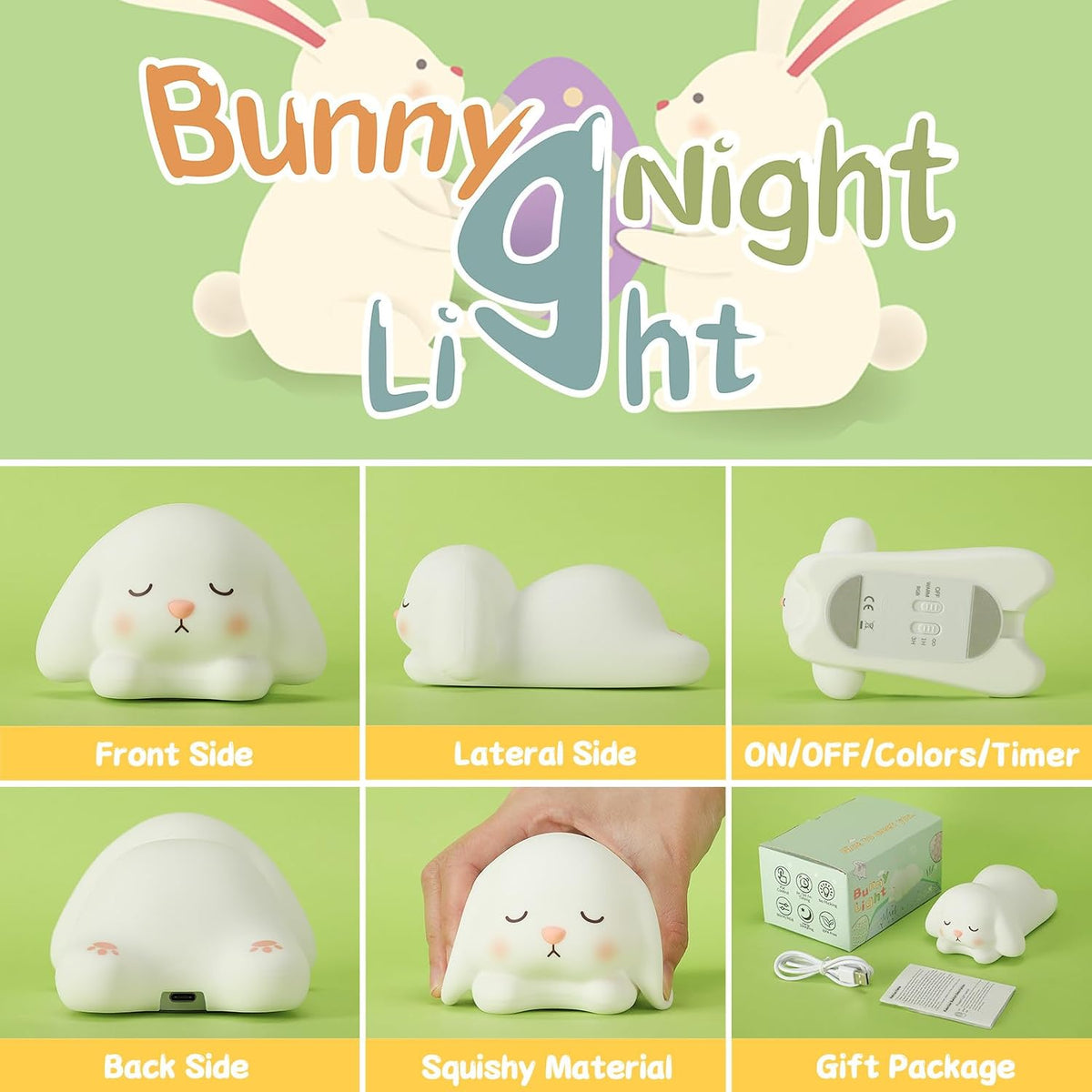 ZKLiLi Cat Night Light for Kids,Cute Night Lamp for Nursery,Squishy Silicone Touch Lights Portable, Gift for Birthday and Christmas for Kids Baby Children (Battery Cat)