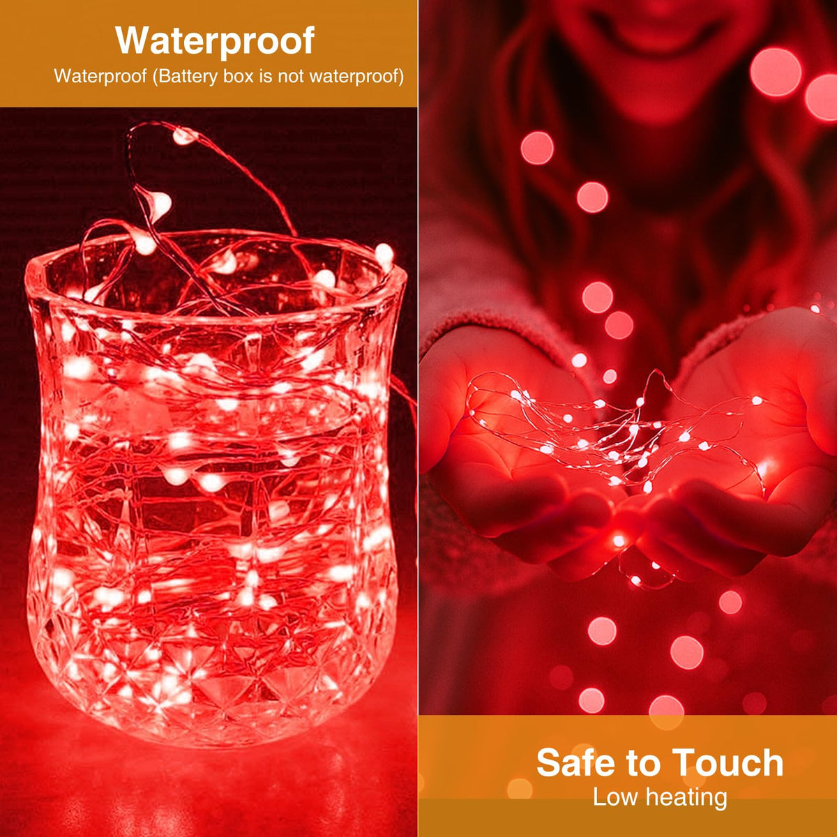 litogo Halloween Orange Fairy Lights Battery Operated with Timer, 3M 30 LED