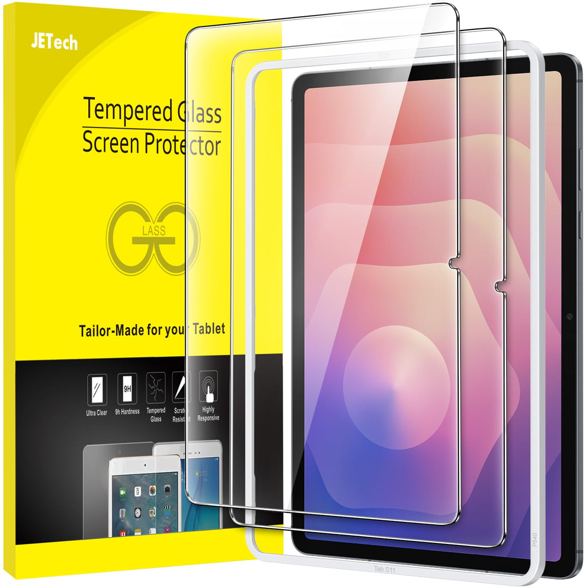 JETech Screen Protector for Galaxy Tab S10 Lite/S10 FE/S9 FE/S9, 2-Pack