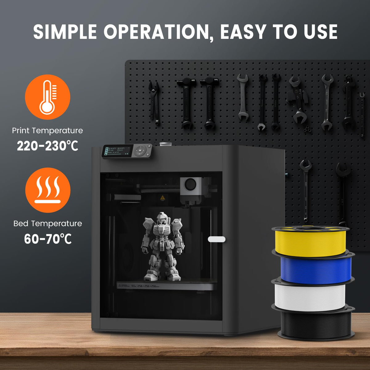 TECBEARS PETG Filament 1.75mm Black 1KG, High Strength & Toughness