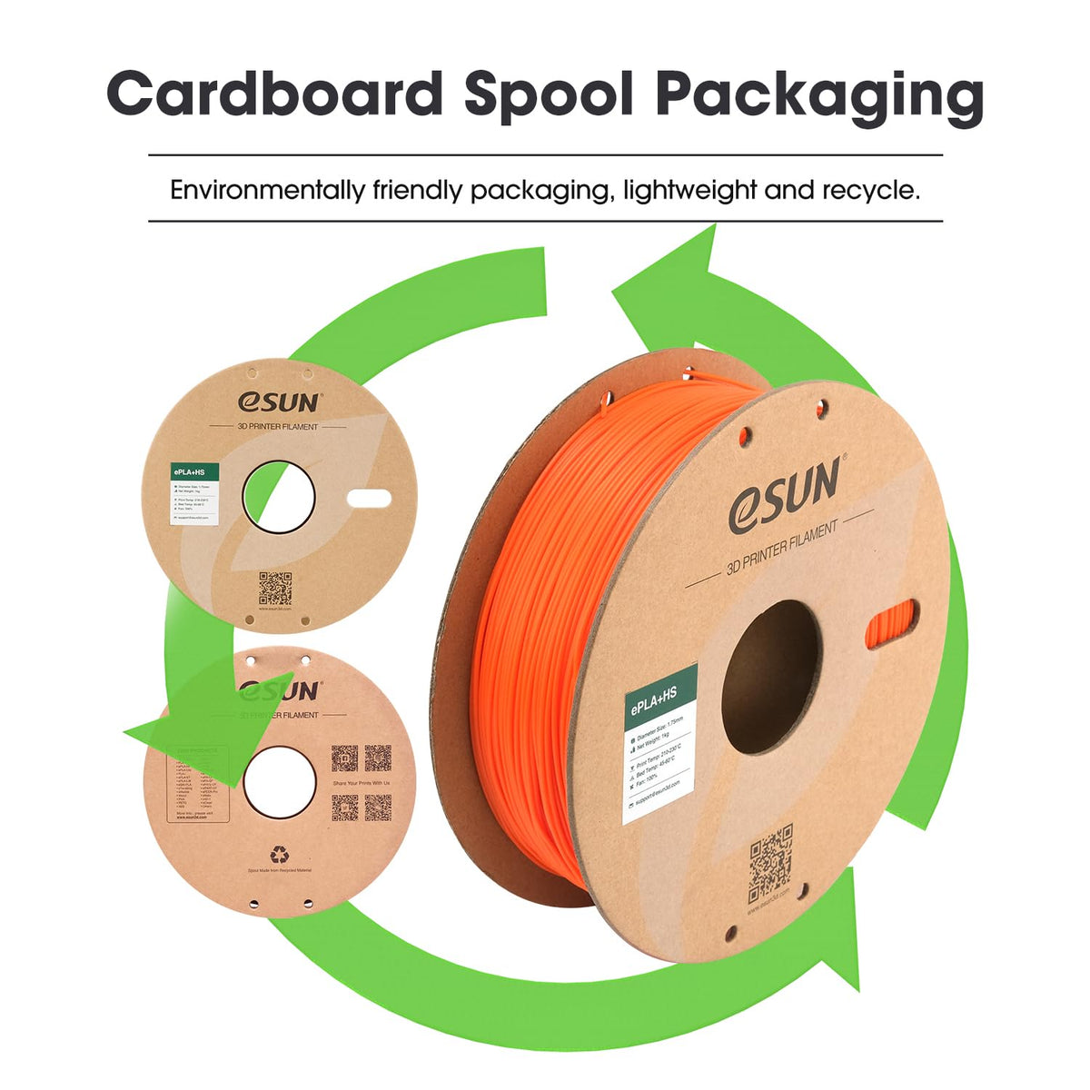 eSUN PLA+ Filament 1KG, PLA+HS High Speed 3D Printer Filament, Cold White