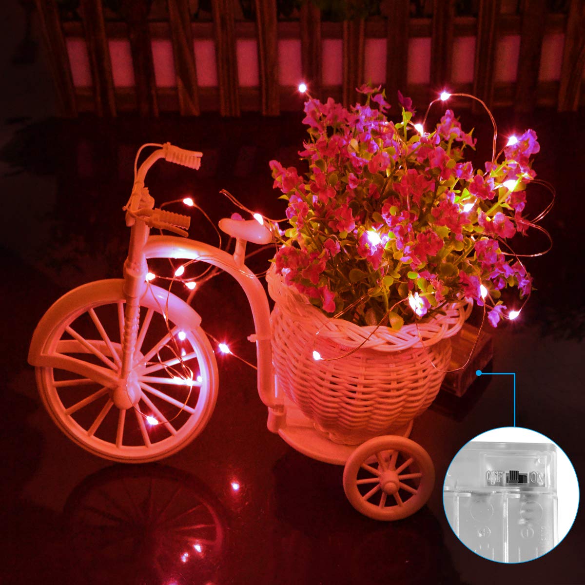 Dalugo Orange Fairy Lights, 3M/10ft Amber Fairy Lights, 30 LED Halloween Battery Lights for Autumn Halloween Christmas Decorations, Fireplace, Home Decor