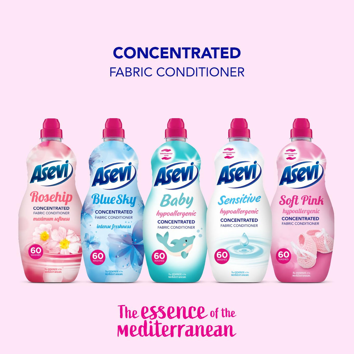 Asevi Fabric Conditioner, Laundry Conditioner, Liquid Fabric Conditioner, 60 Washes, Multipack of 10 X 1380ML (Blue)