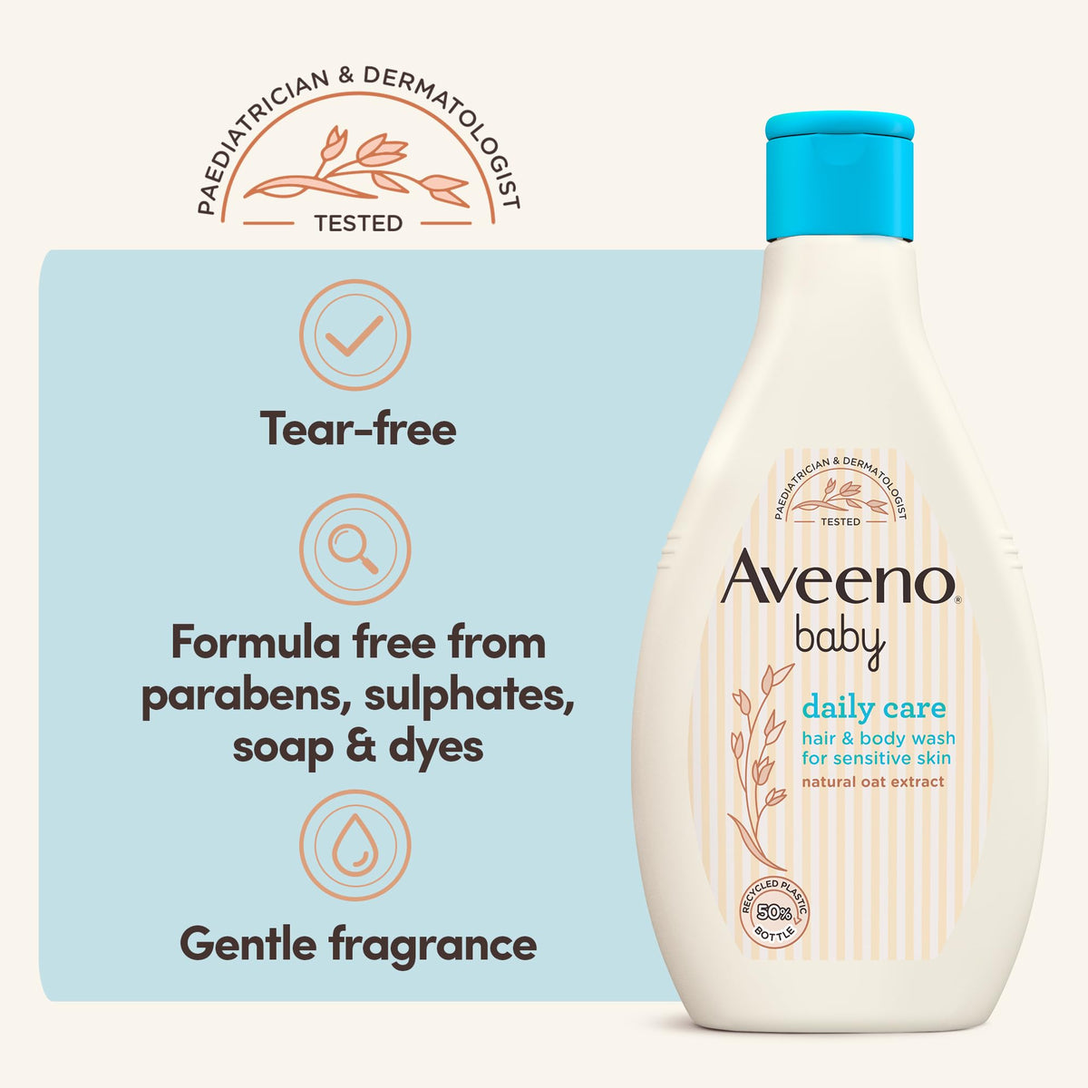 Aveeno Baby Daily Care Hair and Body Wash for Sensitive Skin (1 x 400 ml)