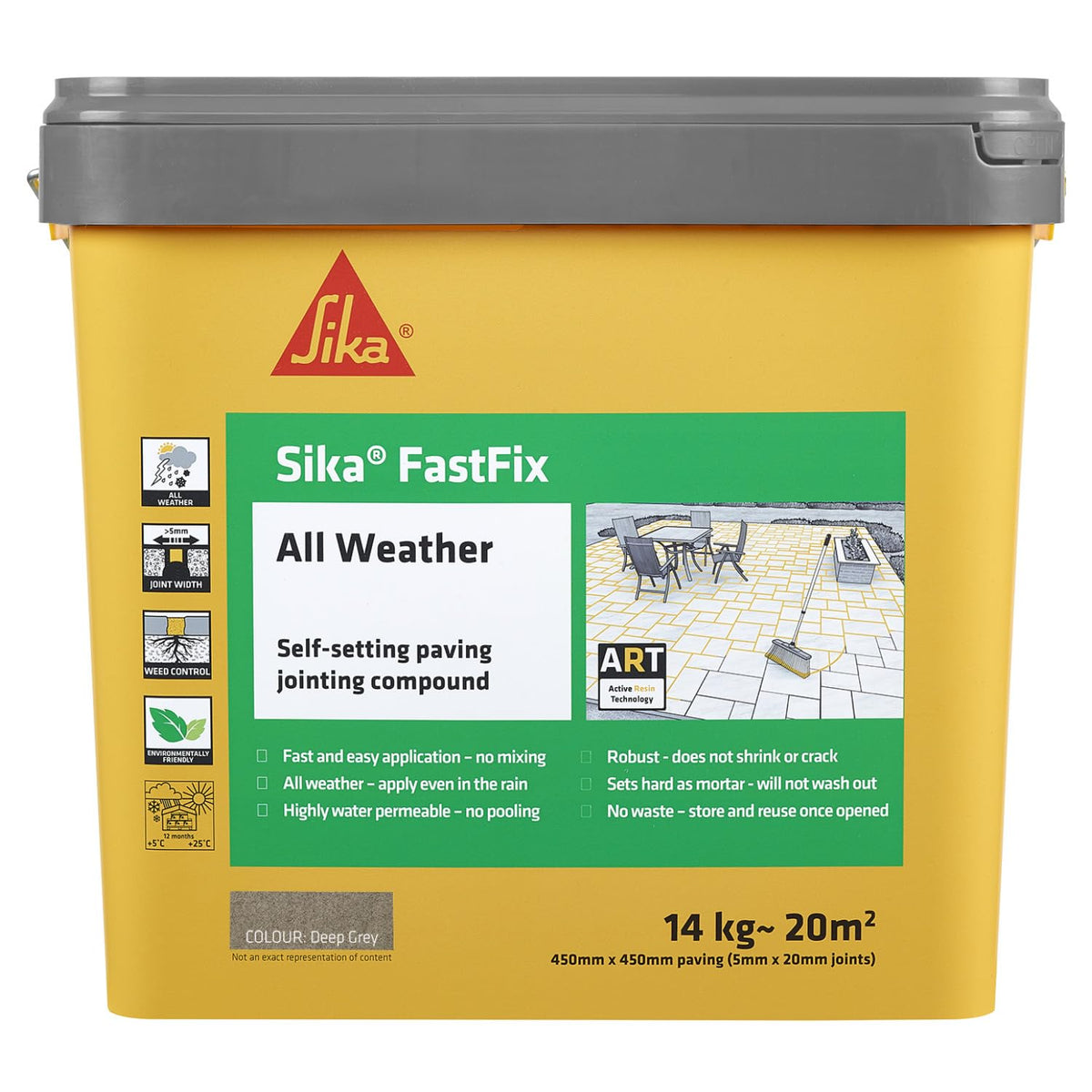 Sika FastFix Self-Setting Paving Jointing Compound, Dark Buff, 15kg 21 sq.m