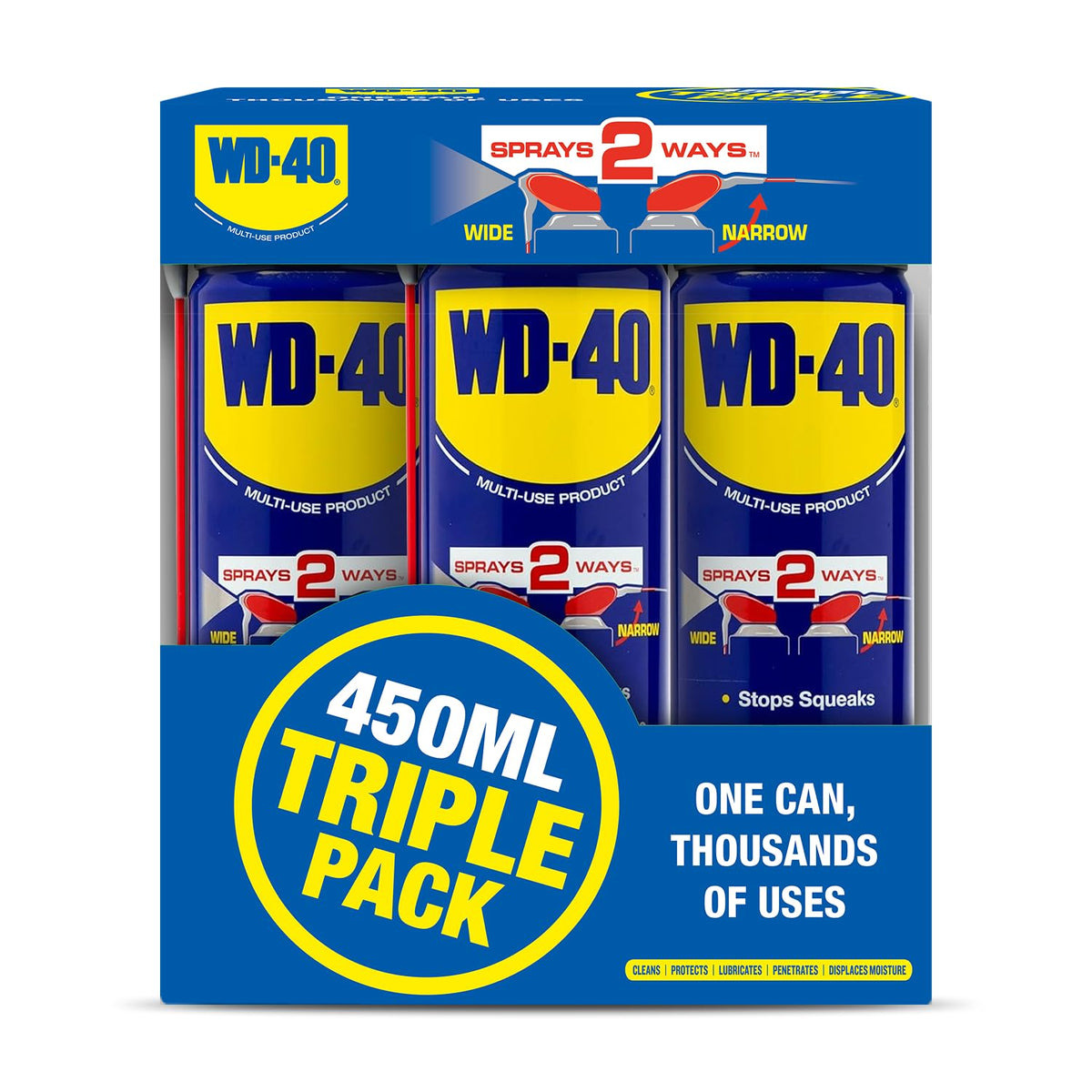 WD-40 Multi-Use Product Lubricant Spray, Smart Straw, Hinges & Locks, 450ml