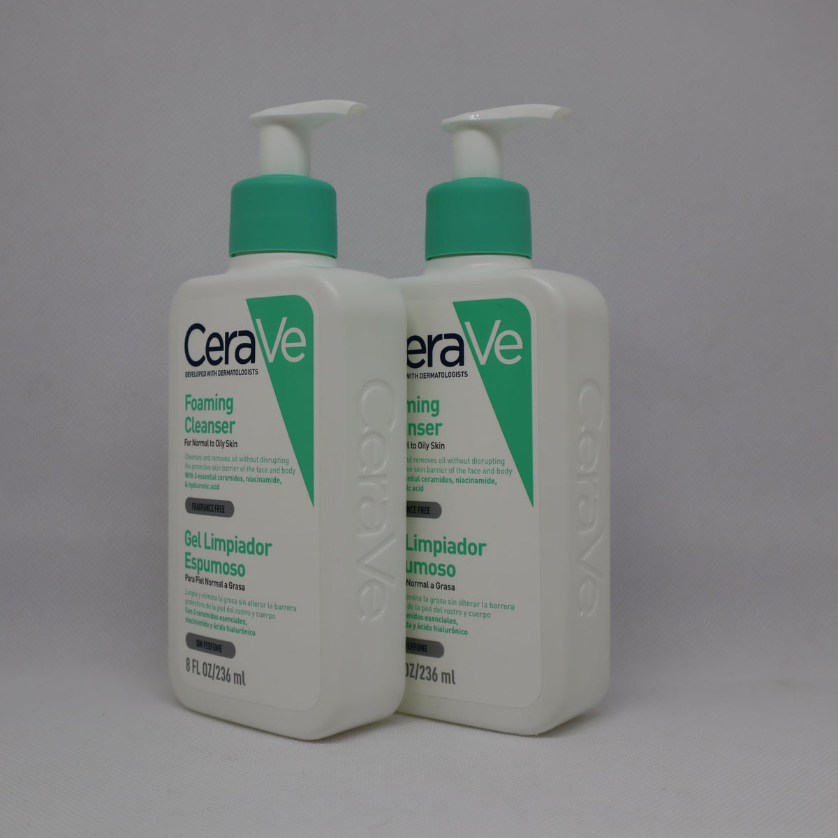 CeraVe Foaming Cleanser for Normal to Oily Skin with Niacinamide & 3 Essential Ceramides, Developed with Dermatologists, Gently Cleanses & Removes Excess Oil, Fragrance-Free