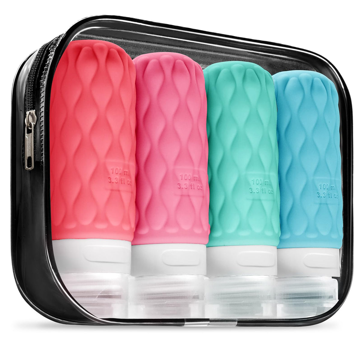 100ml Silicone Travel Bottles for Toiletries for Shampoo and Conditioner