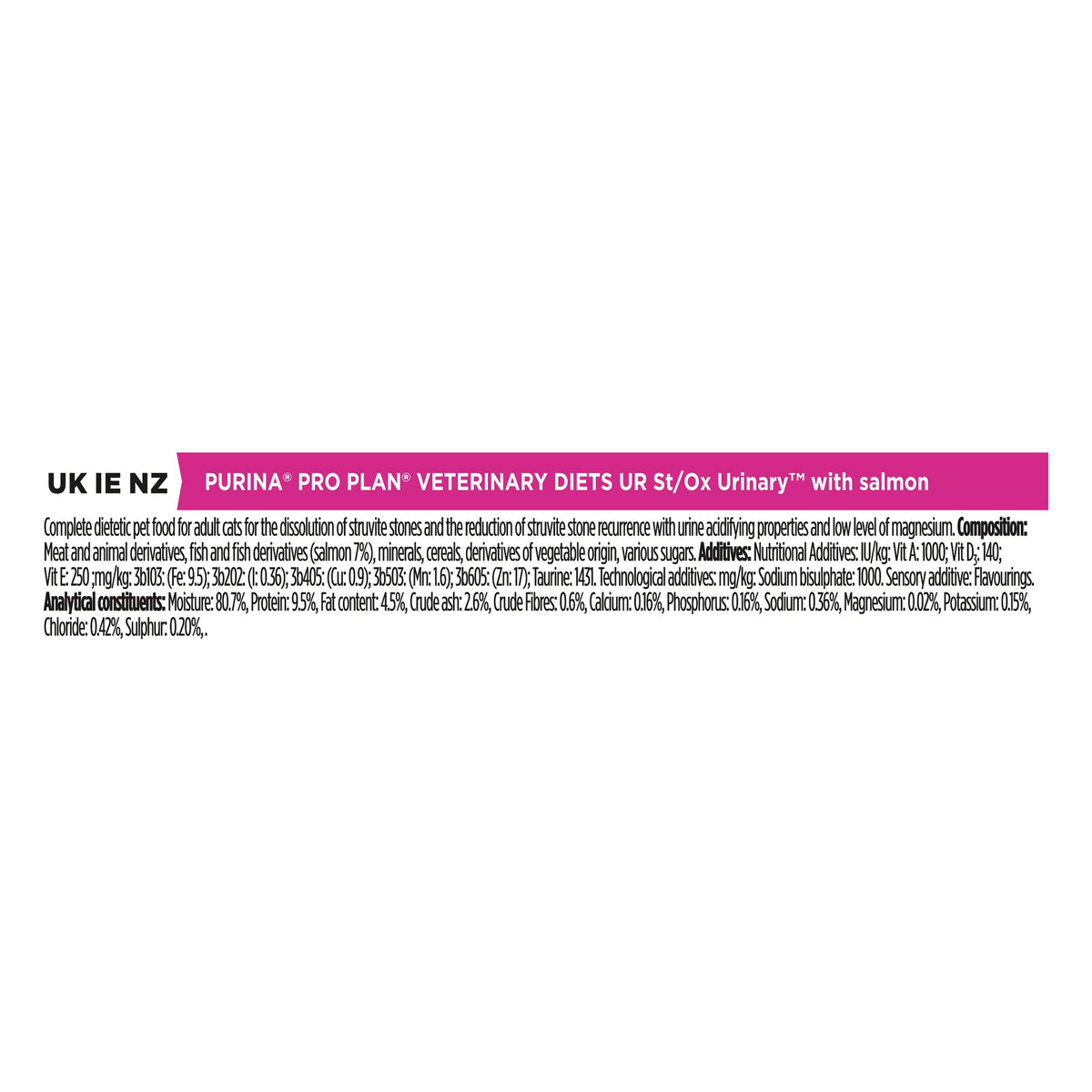 PRO PLAN VETERINARY DIETS UR Urinary Chicken Wet Cat Food 10x85g (Pack of 4)