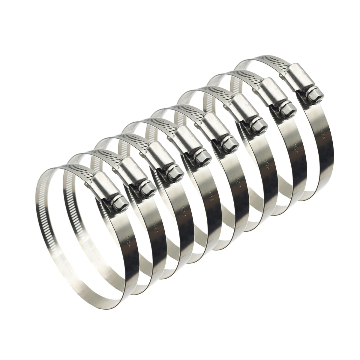8Pcs 118-140mm Hose Clips Adjustable 304 Stainless Steel Duct Clamps