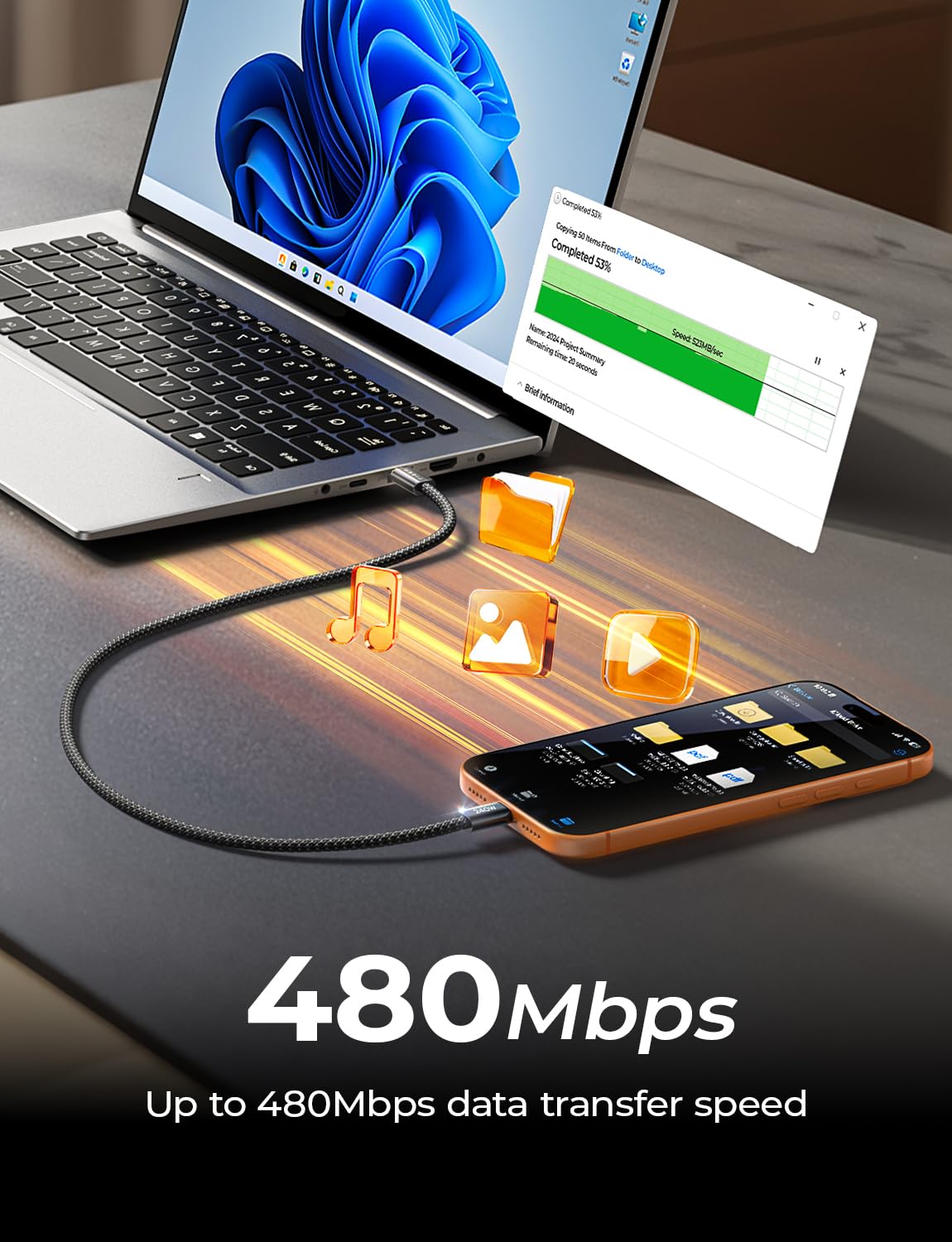 LISEN 240W USB C to USB C Cable 2-Pack, 2m USB C Charger Cable Fast Charger