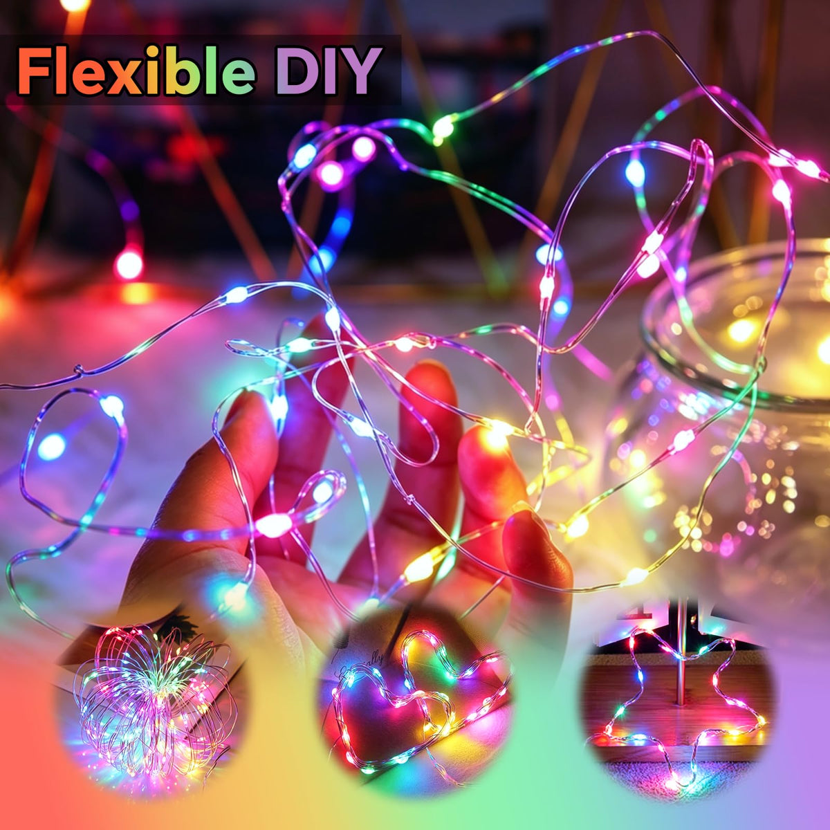 60LED 6m Fairy Lights Battery Operated, Battery Powered String Light Indoor