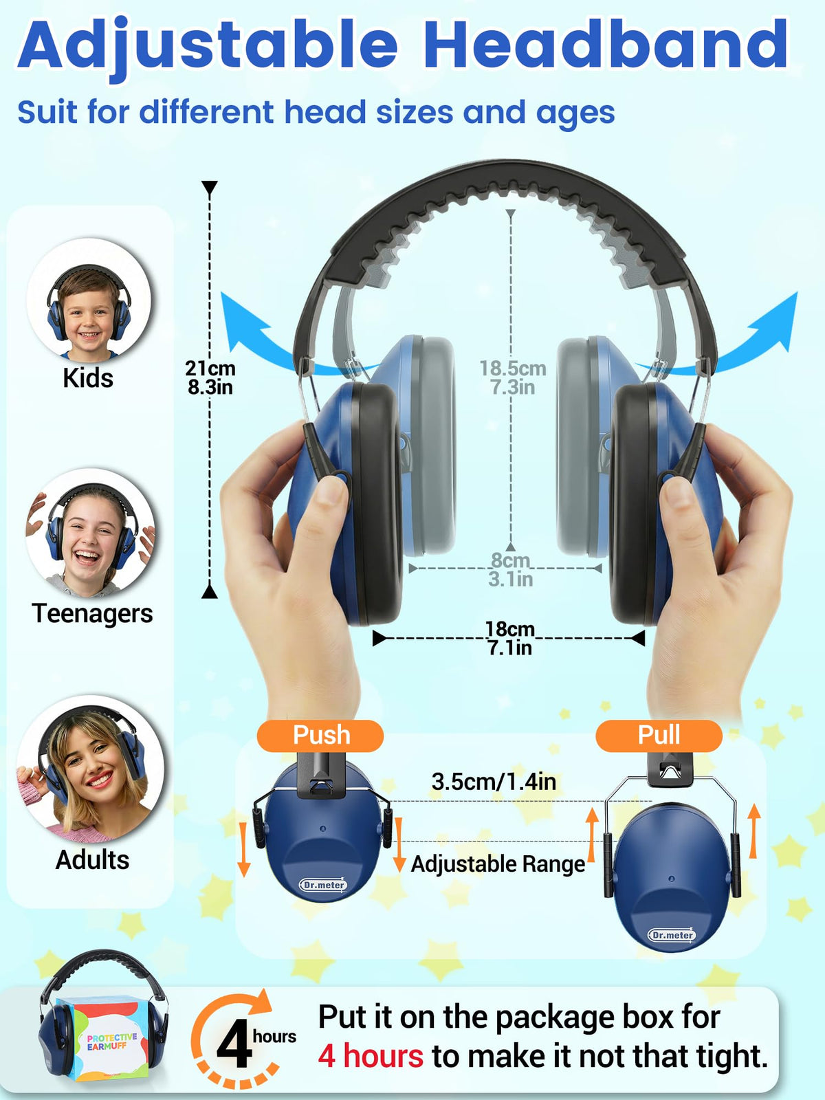 Dr.meter Ear Defenders Children SNR 27.4dB for Autism, Sensory Needs