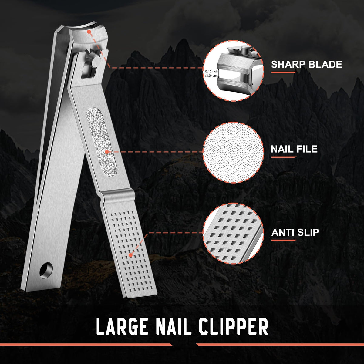 BEZOX Well-Made Nail Clipper Set 2 Pcs, Wide Jaw Opening Nail Clipper for Fingernail and Toenail, Premium Stainless Steel Sharp Sturdy Finger Nail Clipper