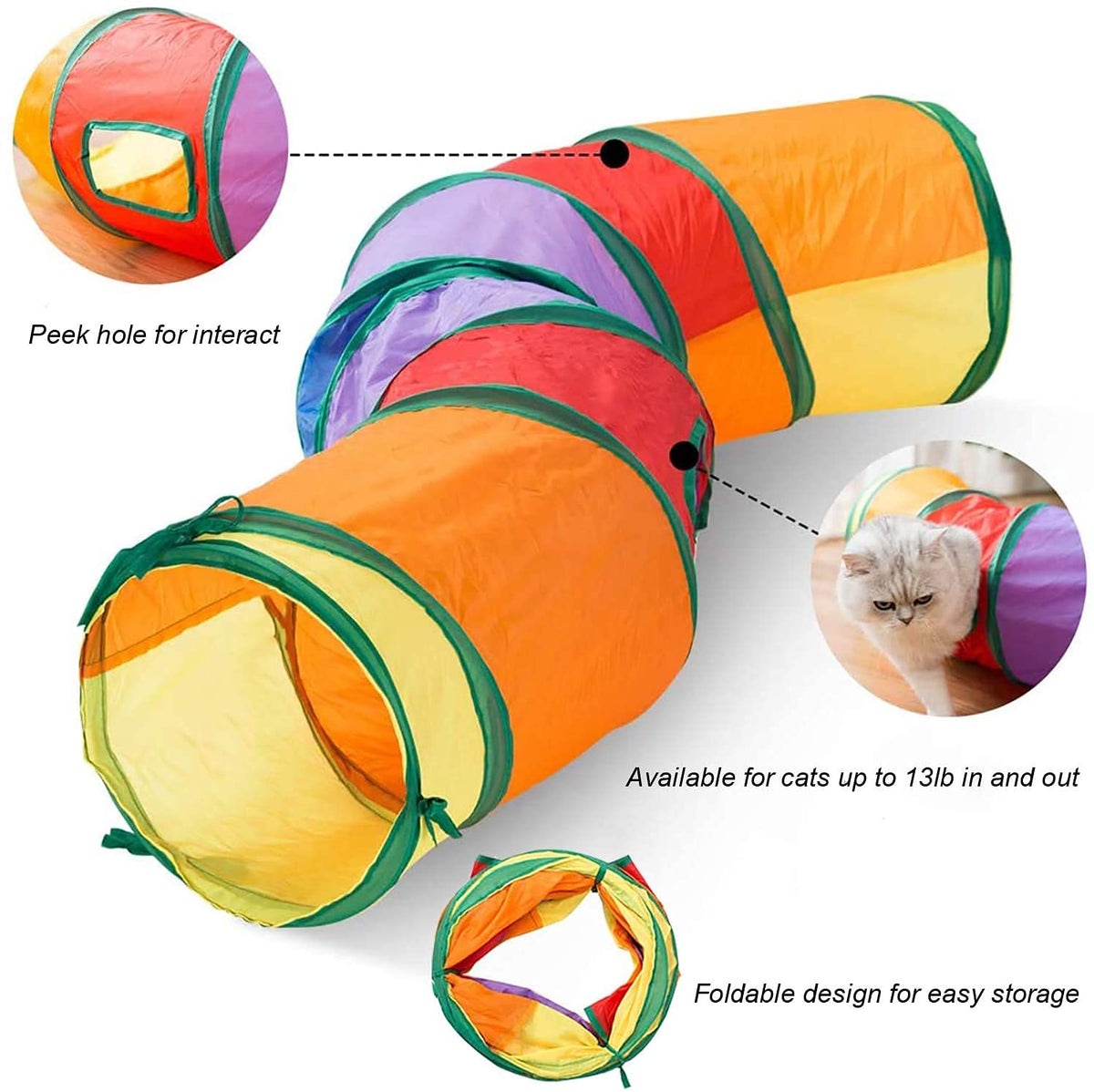 20 Pcs Cat Toys for Indoor Kitten, Collapsible Tunnel, Interactive Feather Wand Ball Spring Mice Toy for Puppy Kitty