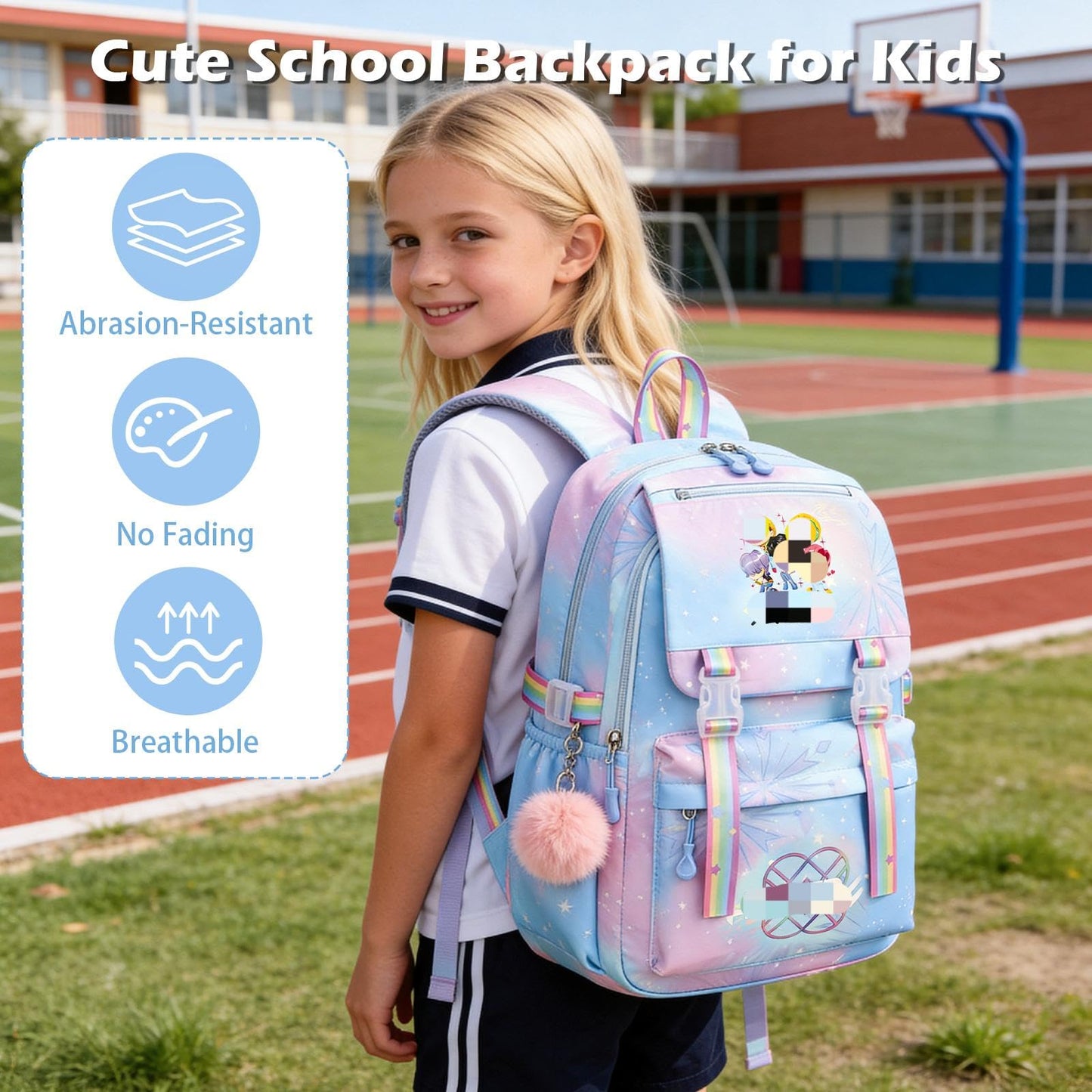 yumcute De-mn Backpack Kids, Teen Game School Bags, Children Primary Schoolbag, Children's School Backpack, 17 Inch Large Capacity Travel Rucksack Waterproof Boys Girls Book Bags for Aged 3-12 Years