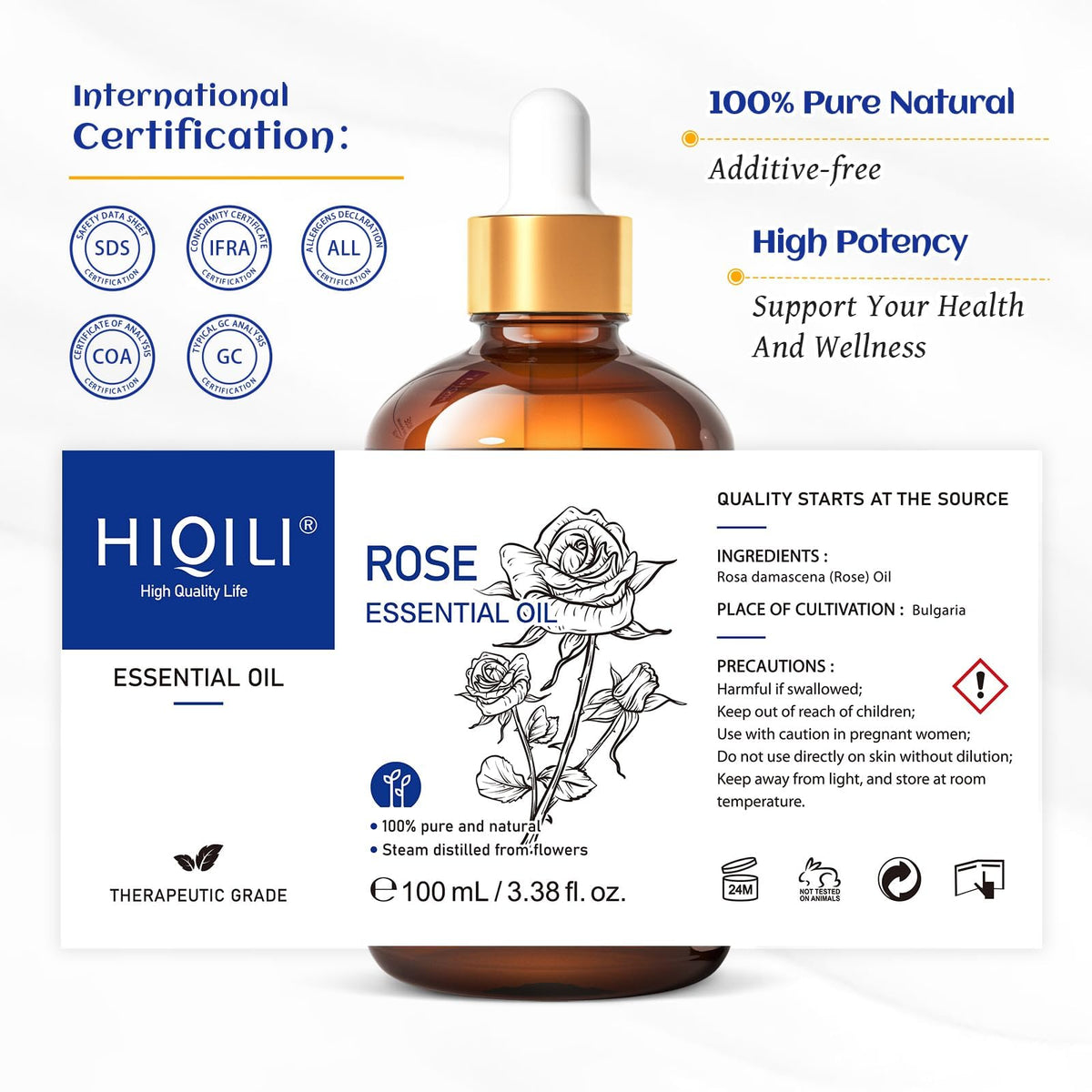 HIQILI Tea Tree Oil for Nail Fungus, Skin, Hair, Acne
