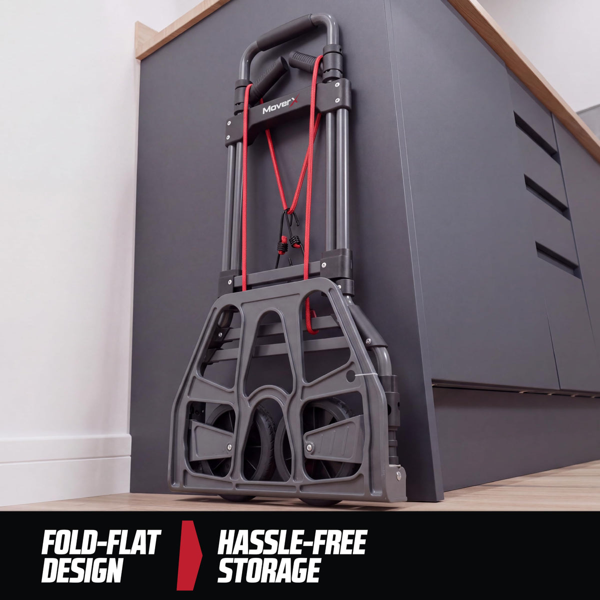 MoverX Folding Hand Truck Aluminium, Heavy Duty Hand Truck Foldable Trolley on Wheels, Multi Purpose Sack Truck Moving Trolley, 80kg