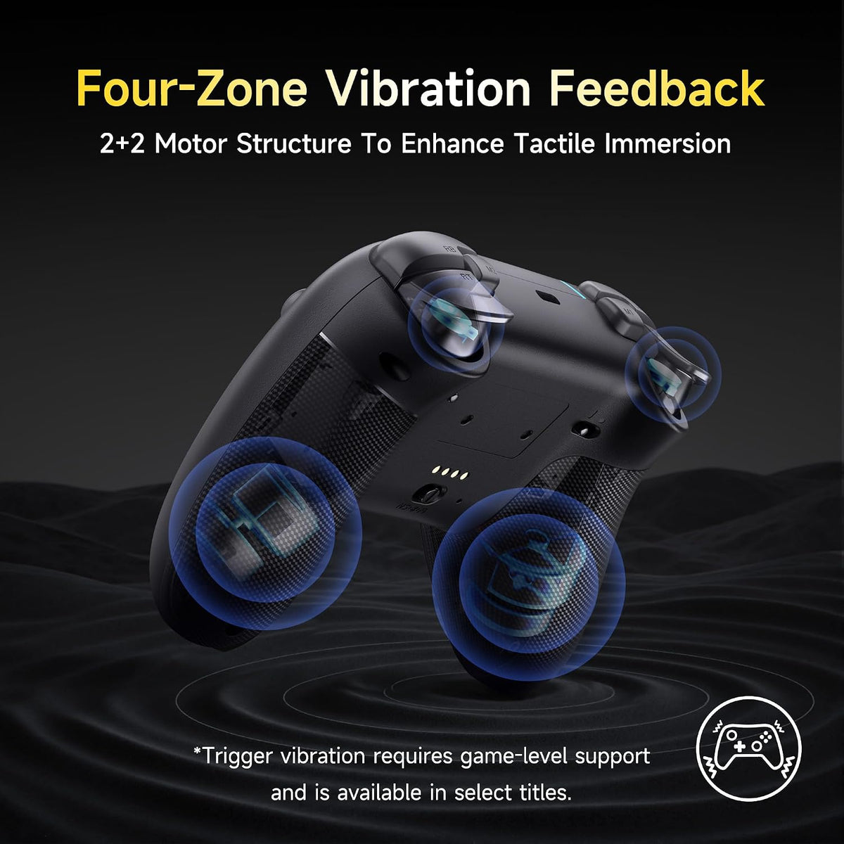 EasySMX X05 Pro Wireless Controller for PC Ergonomic Skin-Like Grip, Quiet-Touch Low-Noise Buttons, Dual Triggers, Hall Joysticks, 2 Programmable Buttons, RGB, 1000mAh Battery
