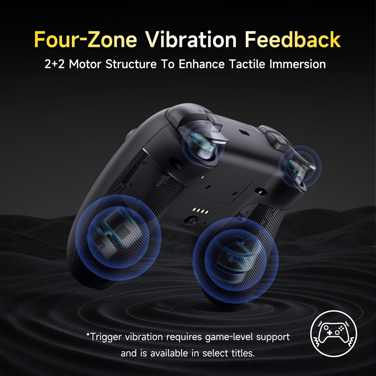 EasySMX X05 Pro Wireless Controller for PC Ergonomic Skin-Like Grip, Quiet-Touch Low-Noise Buttons, Dual Triggers, Hall Joysticks, 2 Programmable Buttons, RGB, 1000mAh Battery