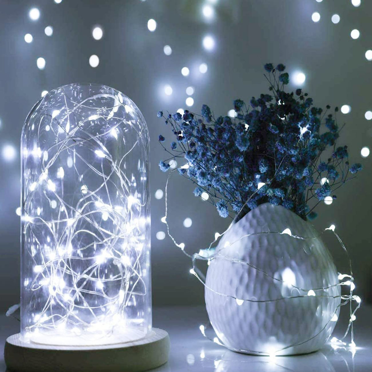 Kolpop 50LED Photo Clip String Lights, 5M Photo Peg Fairy Lights Indoor with 30 Clips Battery Powered Cooper Wire Hanging String Photo Display for Bedroom Birthday Wedding Party Christmas Decorations