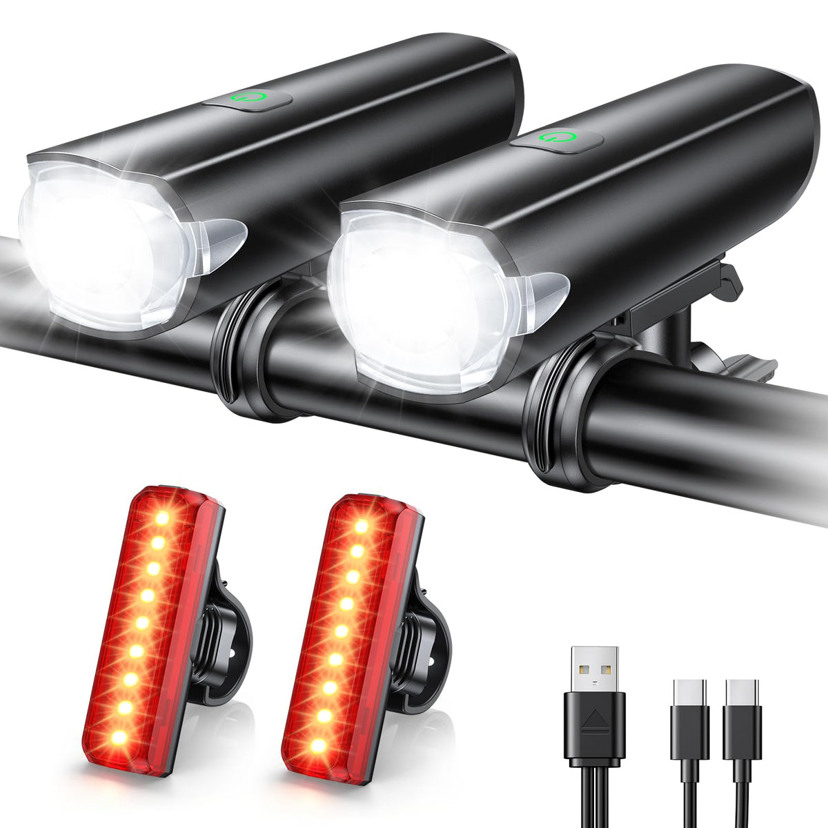 CIRYCASE 2026 New Bike Lights with Wide Beam, Bike Lights Front and Back