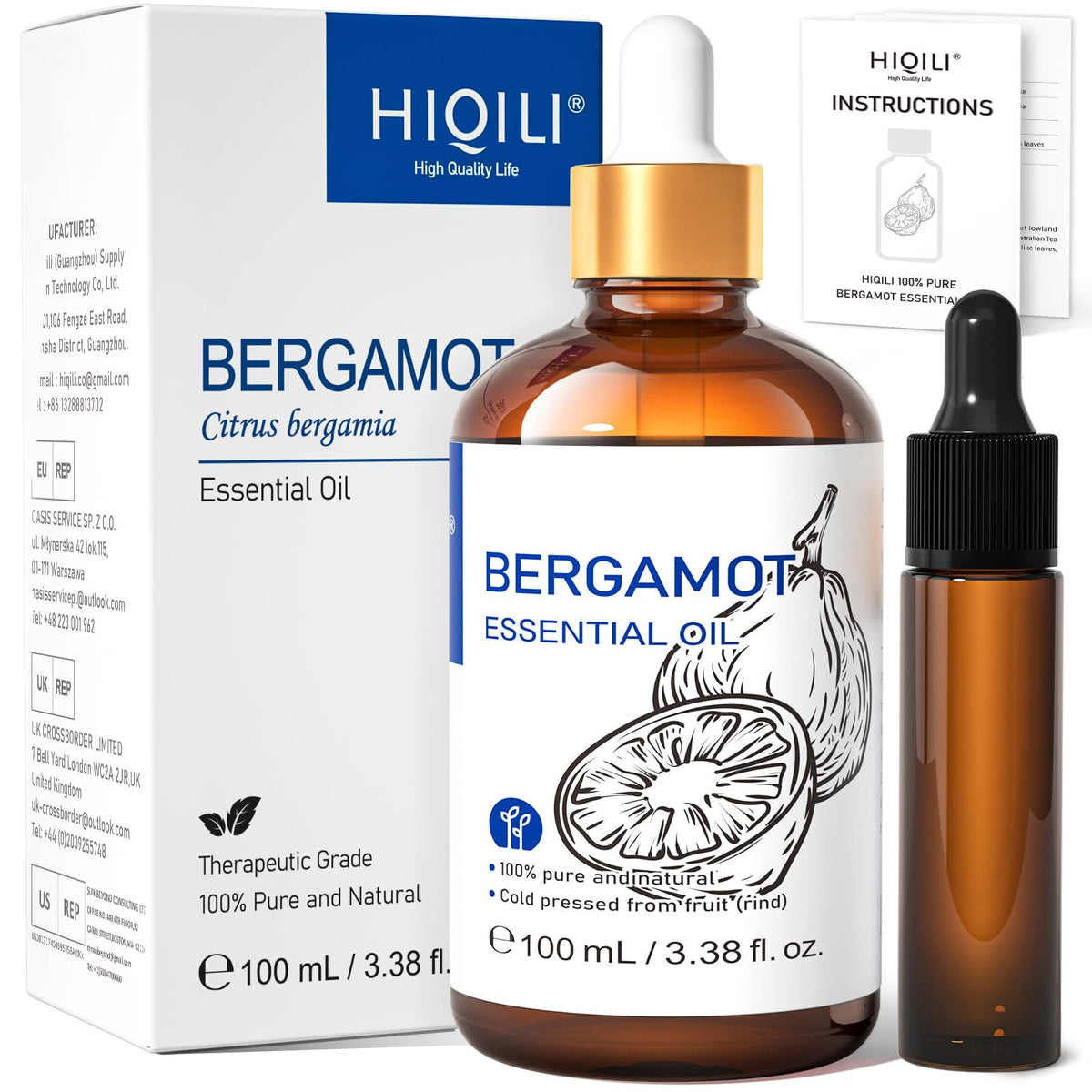 HIQILI Tea Tree Oil for Nail Fungus, Skin, Hair, Acne