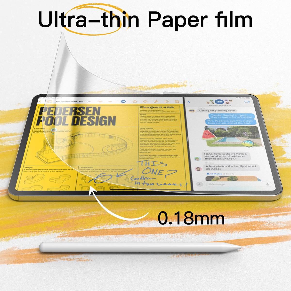 JETech Paper Matte Screen Protector for iPad (A16) 11th/10th Gen, 1-Pack
