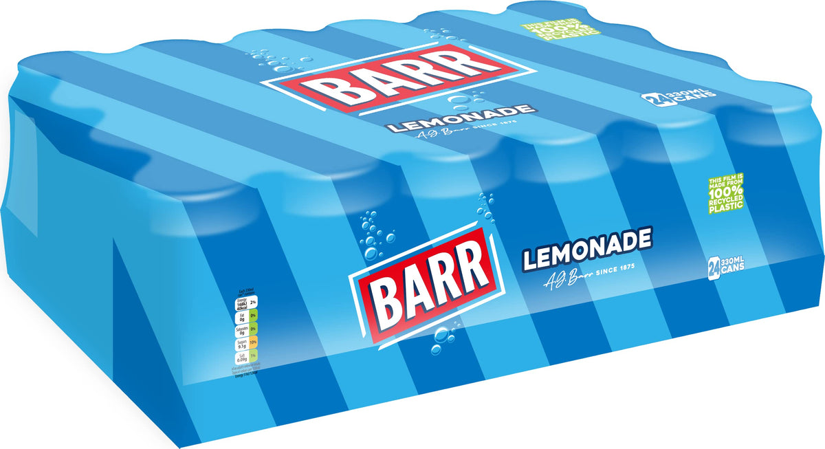 Barr Cream Soda Zero Sugar Sparkling Soft Drink, 24 Pack, 330ml Cans