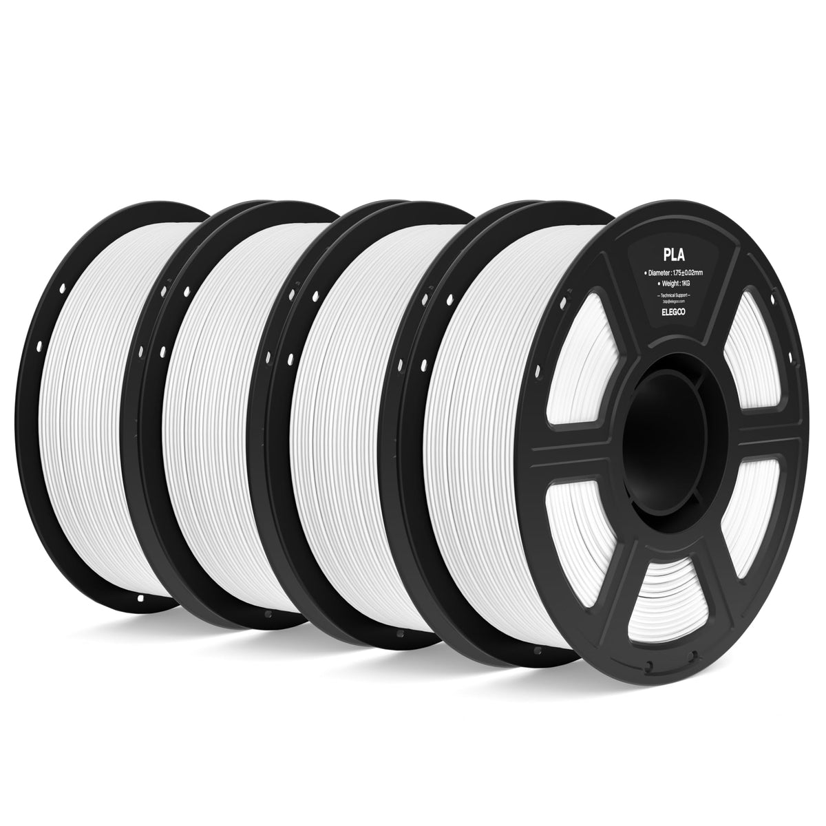 ELEGOO PLA 3D Printer Filament 1.75mm Black 1KG, Easy to Use, Durable