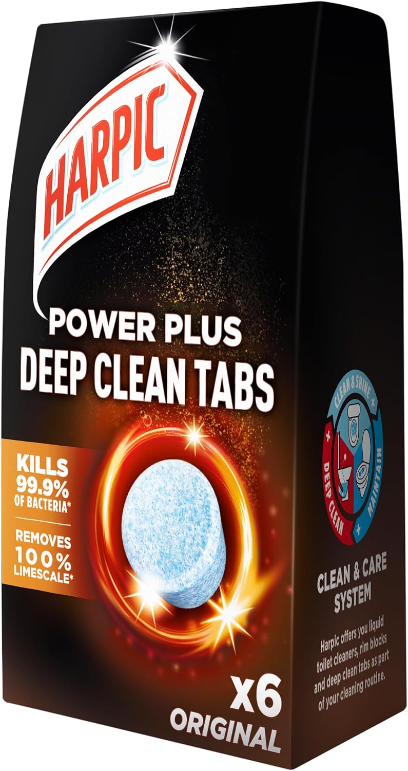 Harpic Power Plus Deep Cleaning Toilet Tablets, Original, 6 pack