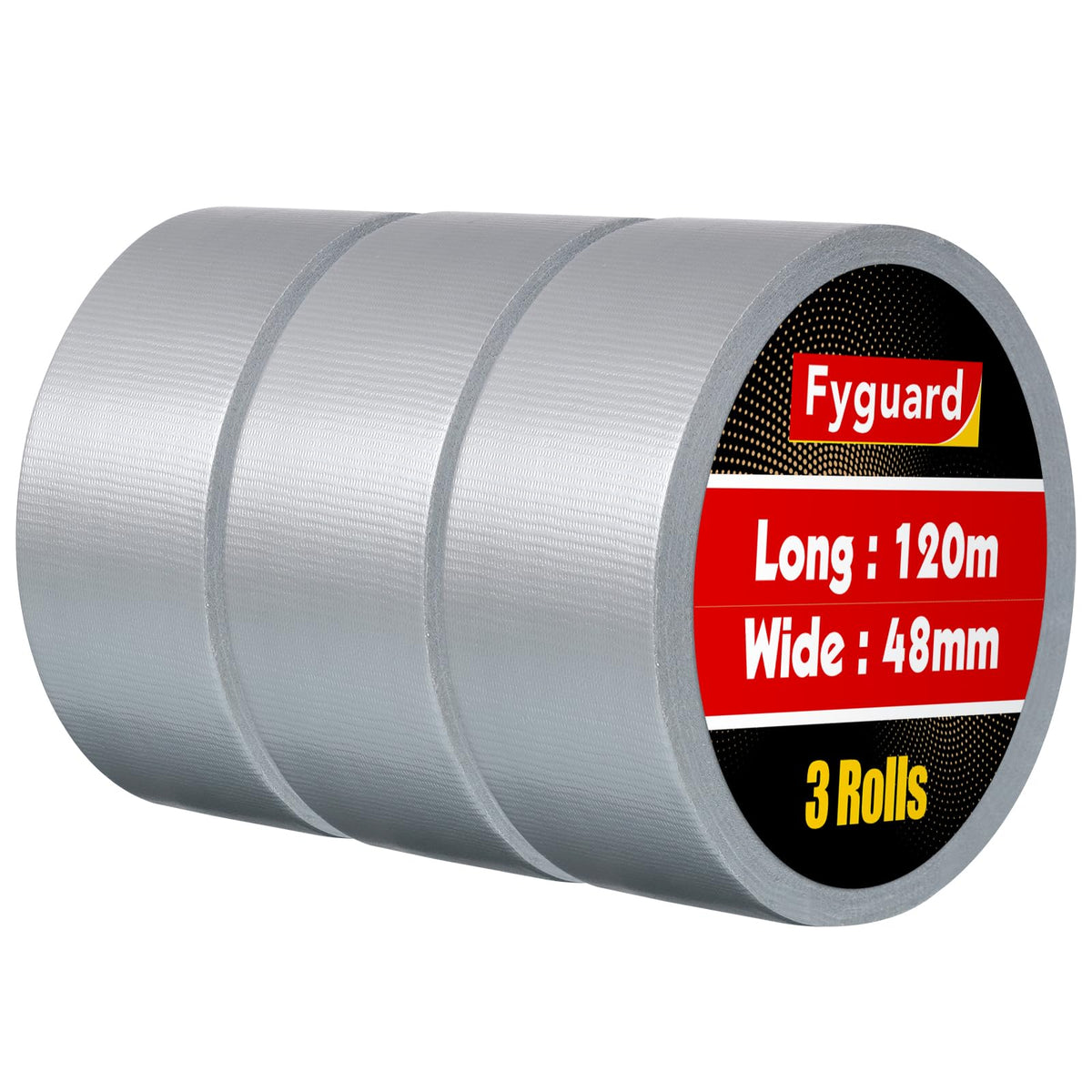 3 Rolls Duct Tape 48mm x 18m 8.5Mil, Silver Gaffer Tape 210μ