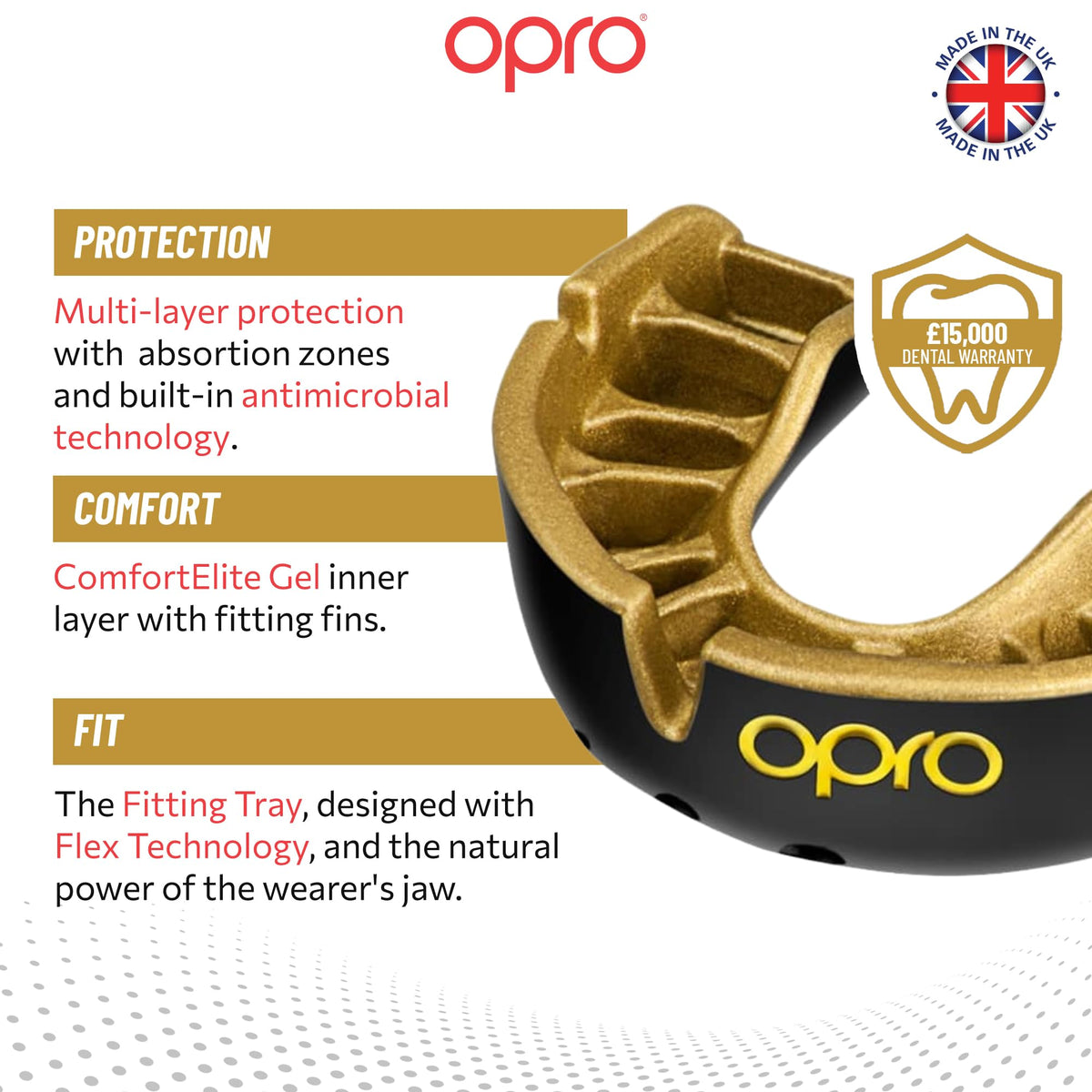OPRO Gold Level Sports Mouthguard, Premium Fit Adult & Kids