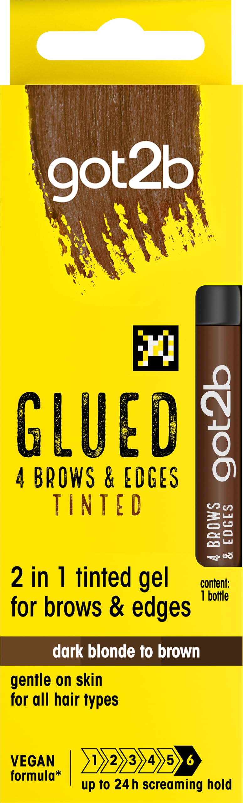 got2b Glued 4 Brows and Edges, Screaming Hold Brow Gel, Clear, 16ml
