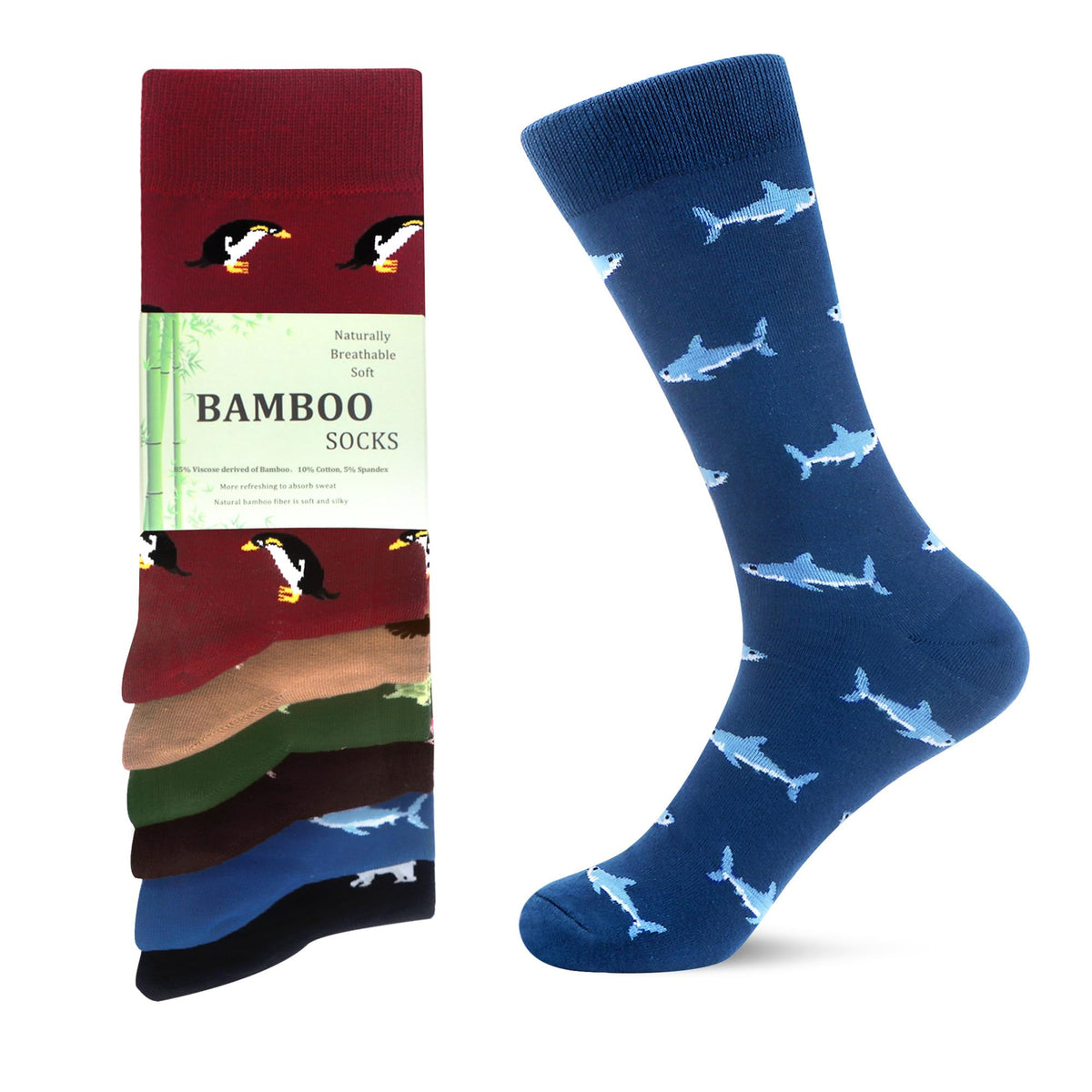 WeciBor Men's Bamboo Seamless Socks 6/12 Pack