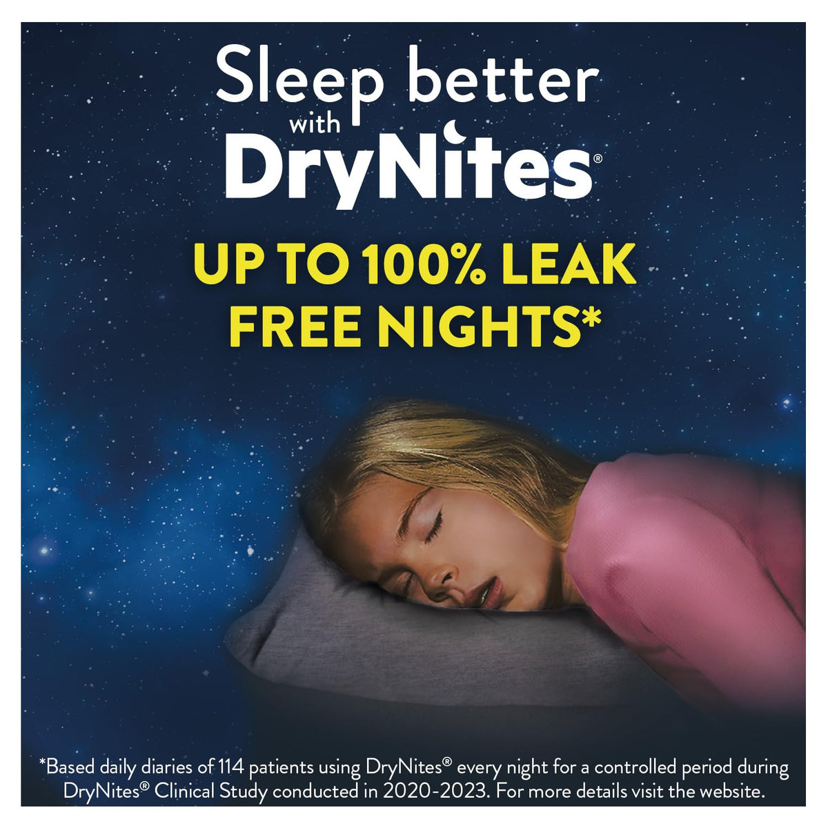 HUGGIES DryNites Pyjama Pants, Girl's 4-7 Years (17-30KG), 30 x Bedwetting Pants, Up to 100% Leak Free Nights