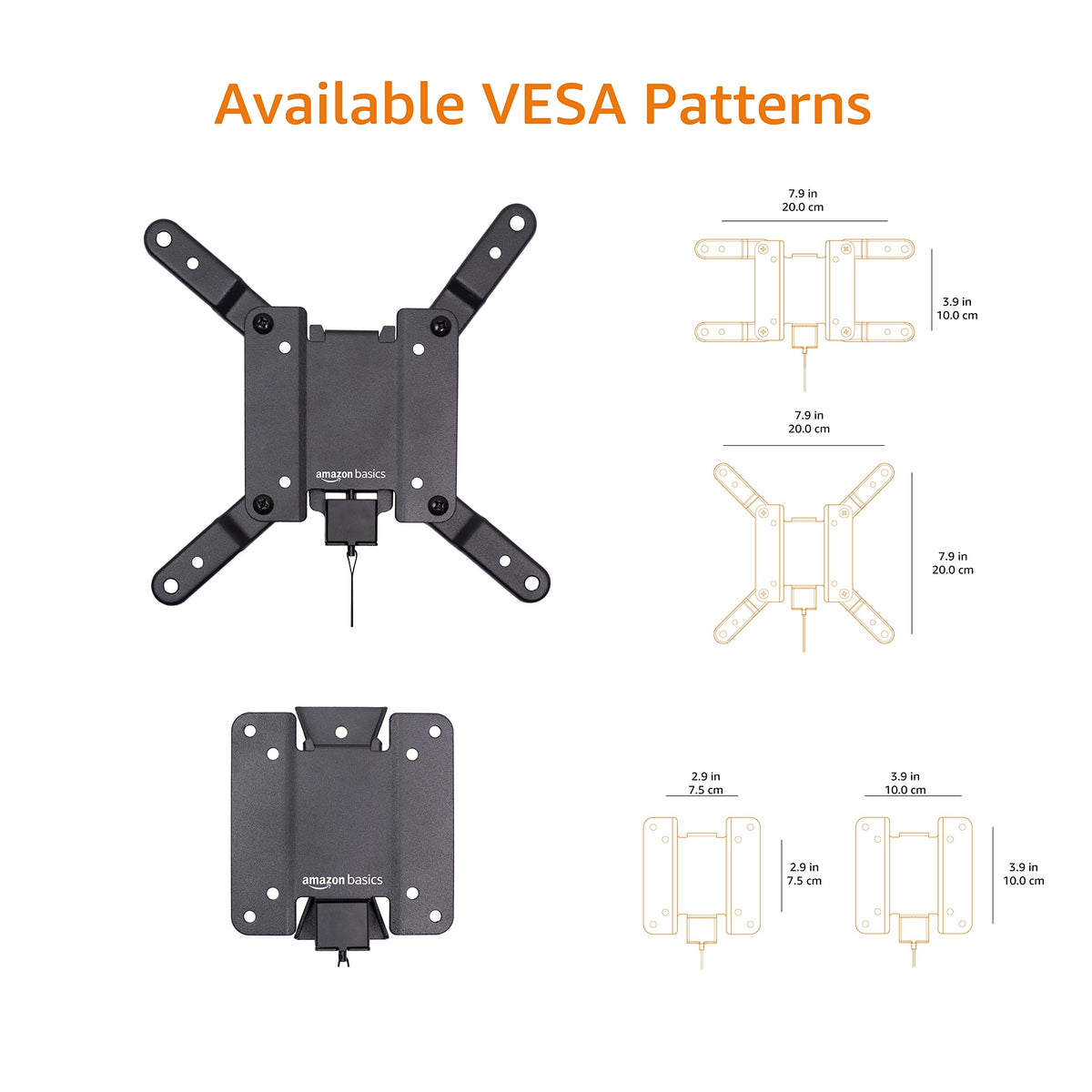 Amazon Basics TV Wall Mount, Full Motion Swivelling Tilting TV Bracket for 12-40 Inch Flat and Curved TV or Monitor up to 36 kg, Max VESA 200x200 mm, Black