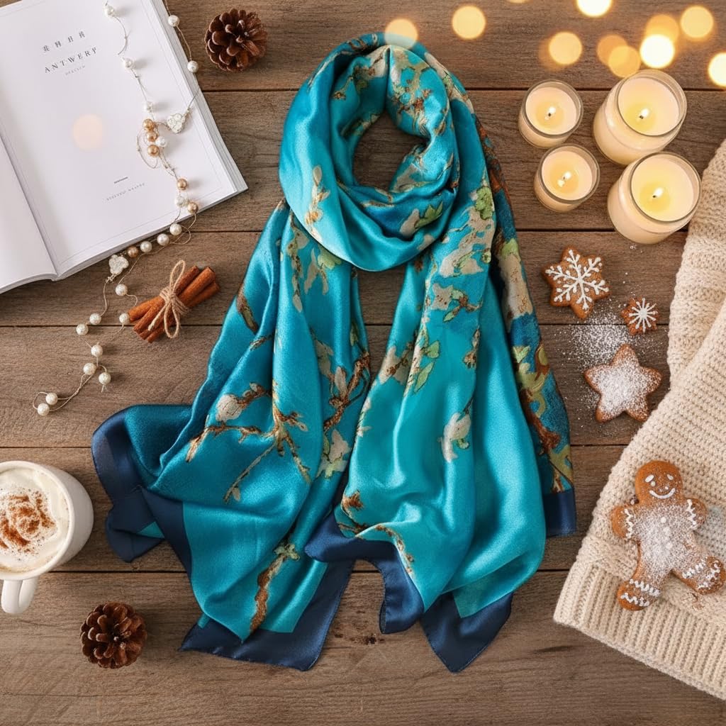 Trillion London® Silk Shawl Birthday Gifts for Women - Designer Silk Scarf