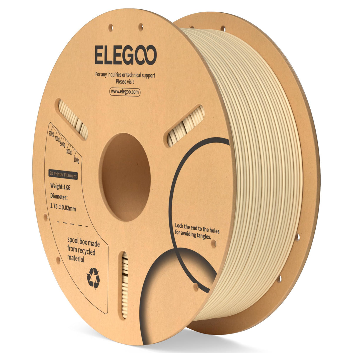 ELEGOO PLA Filament 1.75mm Black 1KG, 3D Filament Dimensional Accuracy +/- 0.02mm, 1kg Cardboard Spool(2.2lbs) 3D Printing Filament Fits for Most FDM 3D Printers