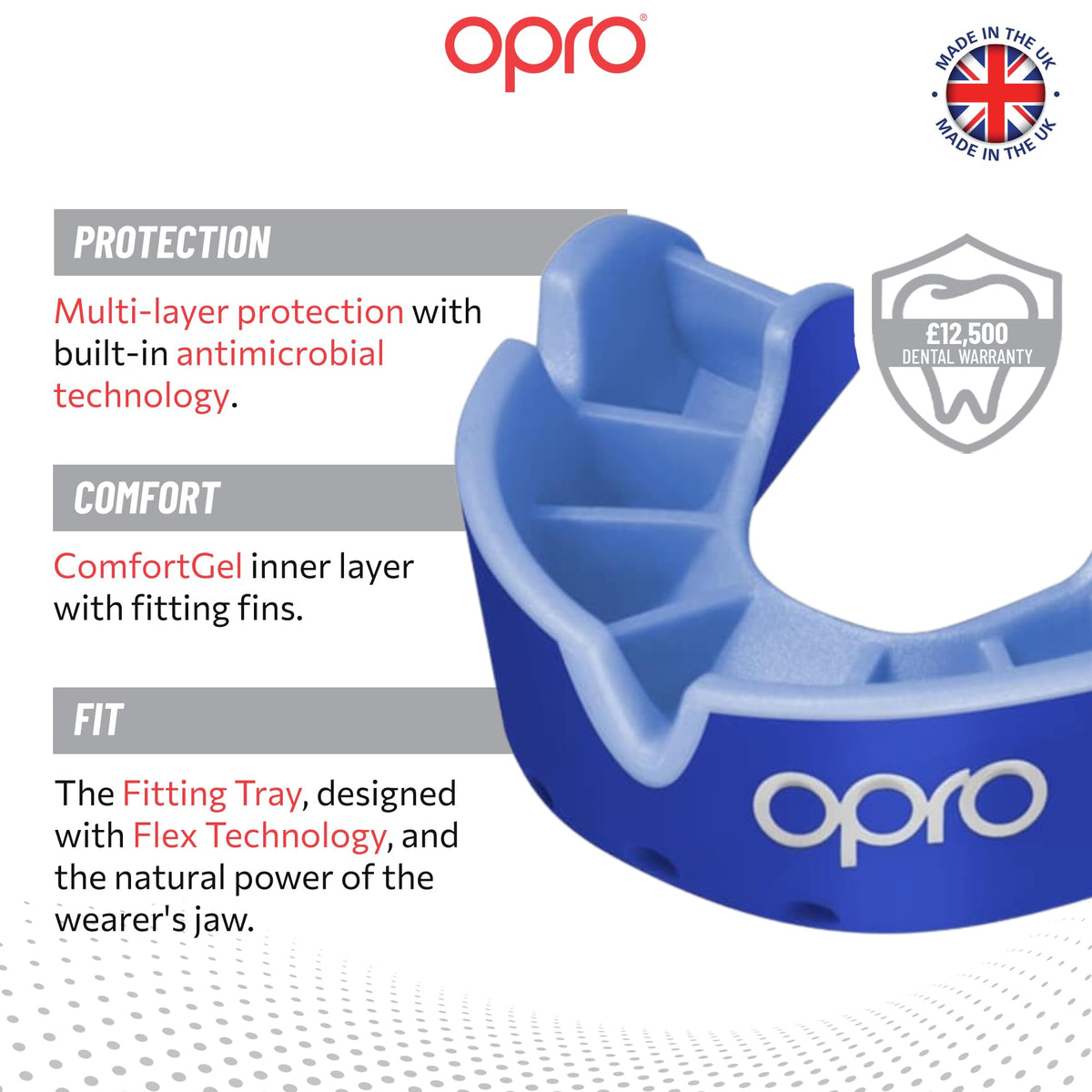 OPRO Silver Level Mouthguard Essential Fit – Gum Shield Adult and Kids – OPRO Mouth Guard Boxing and MMA, Easy Self-Fit Gum Shield Rugby and Hockey – Superior Protection with Dental Warranty